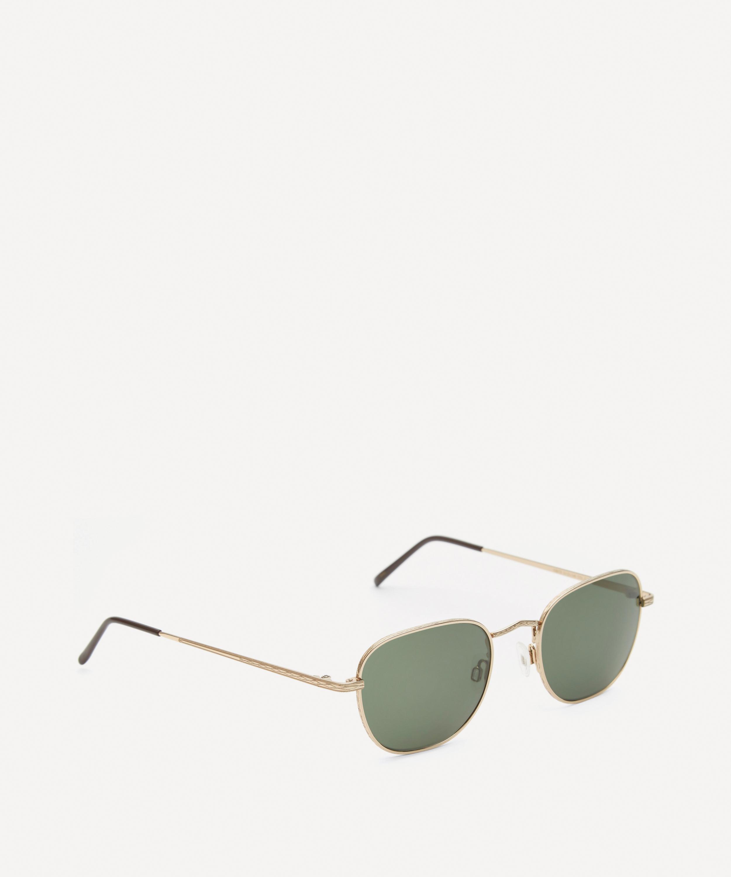 MOSCOT KIBITS SQUARE GOLD-TONE METAL SUNGLASSES