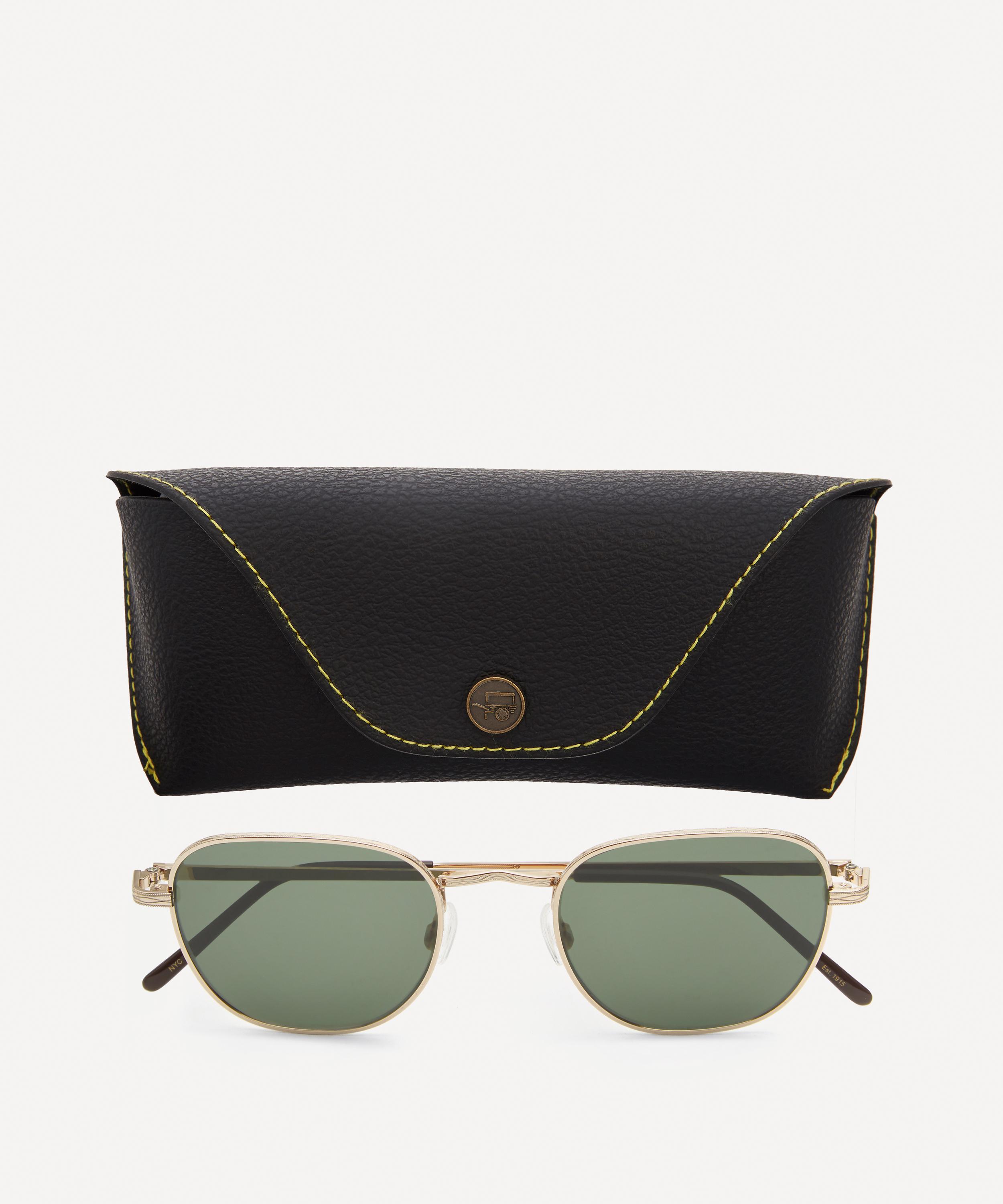 MOSCOT KIBITS SQUARE GOLD-TONE METAL SUNGLASSES