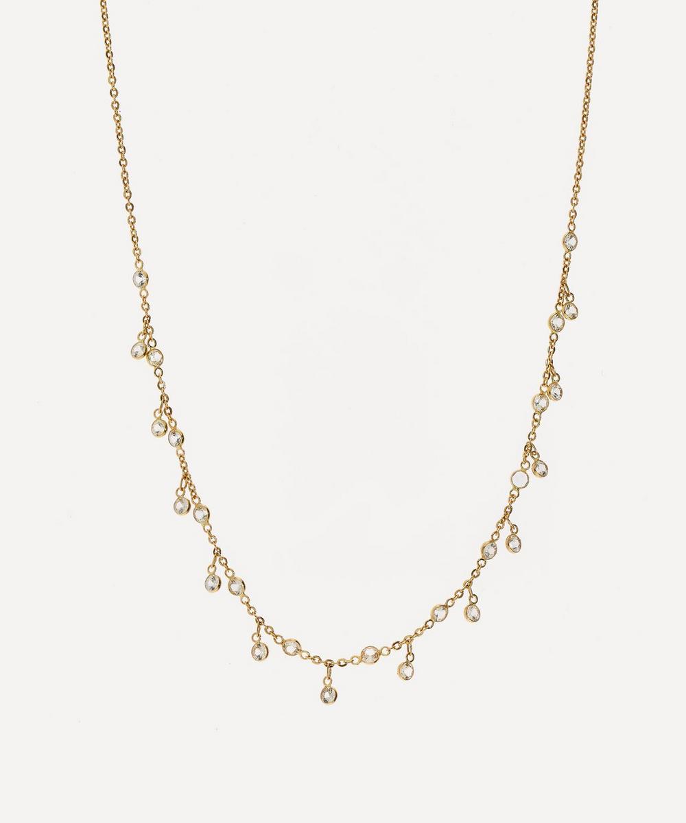 ANNOUSHKA 18CT GOLD NECTAR WHITE SAPPHIRE NECKLACE,000543601