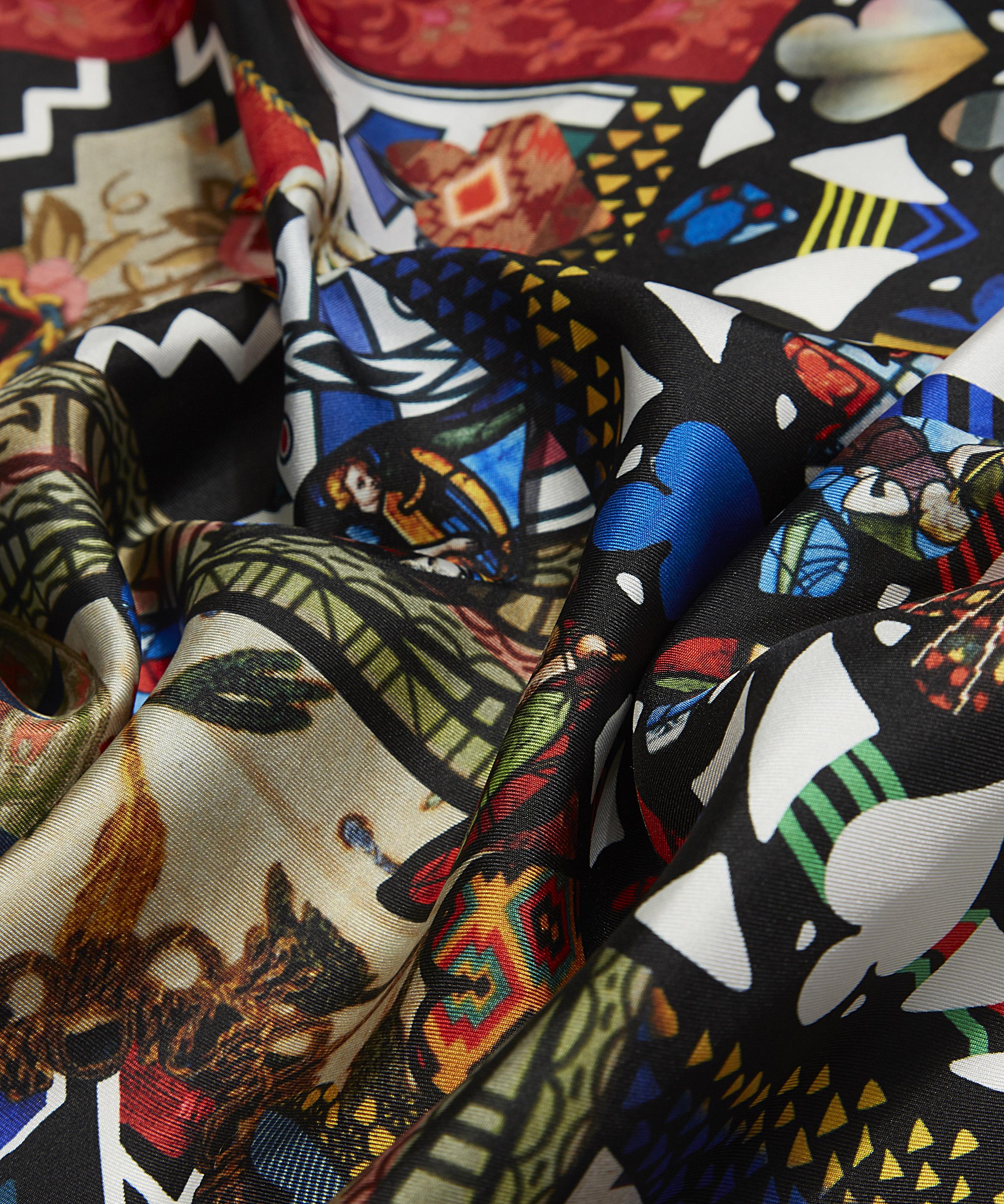 Christian Lacroix Black Love Silk Scarf | Liberty London