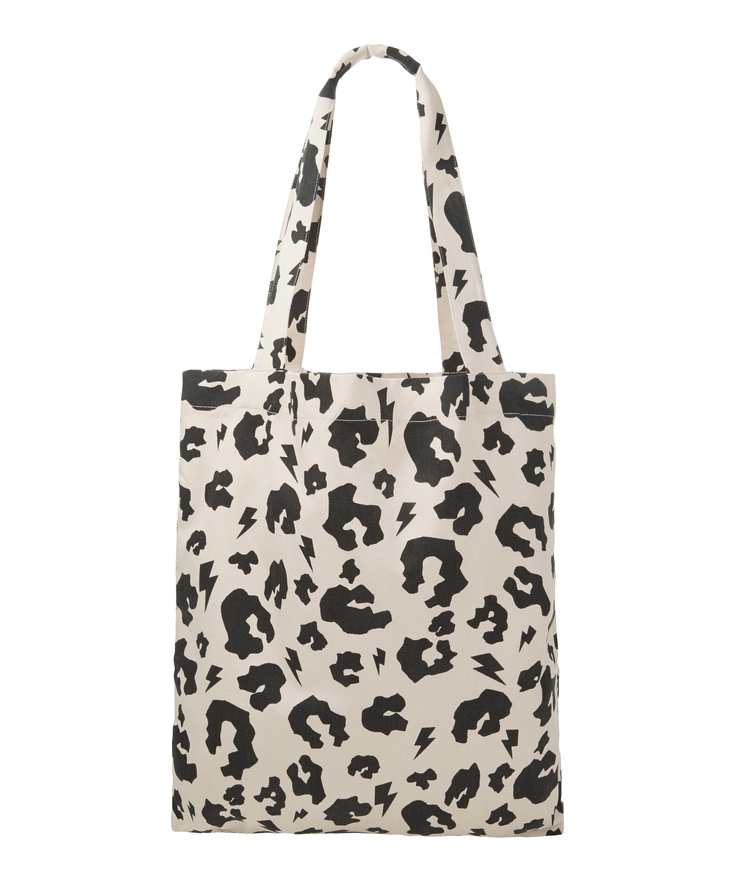 leopard print canvas tote bag