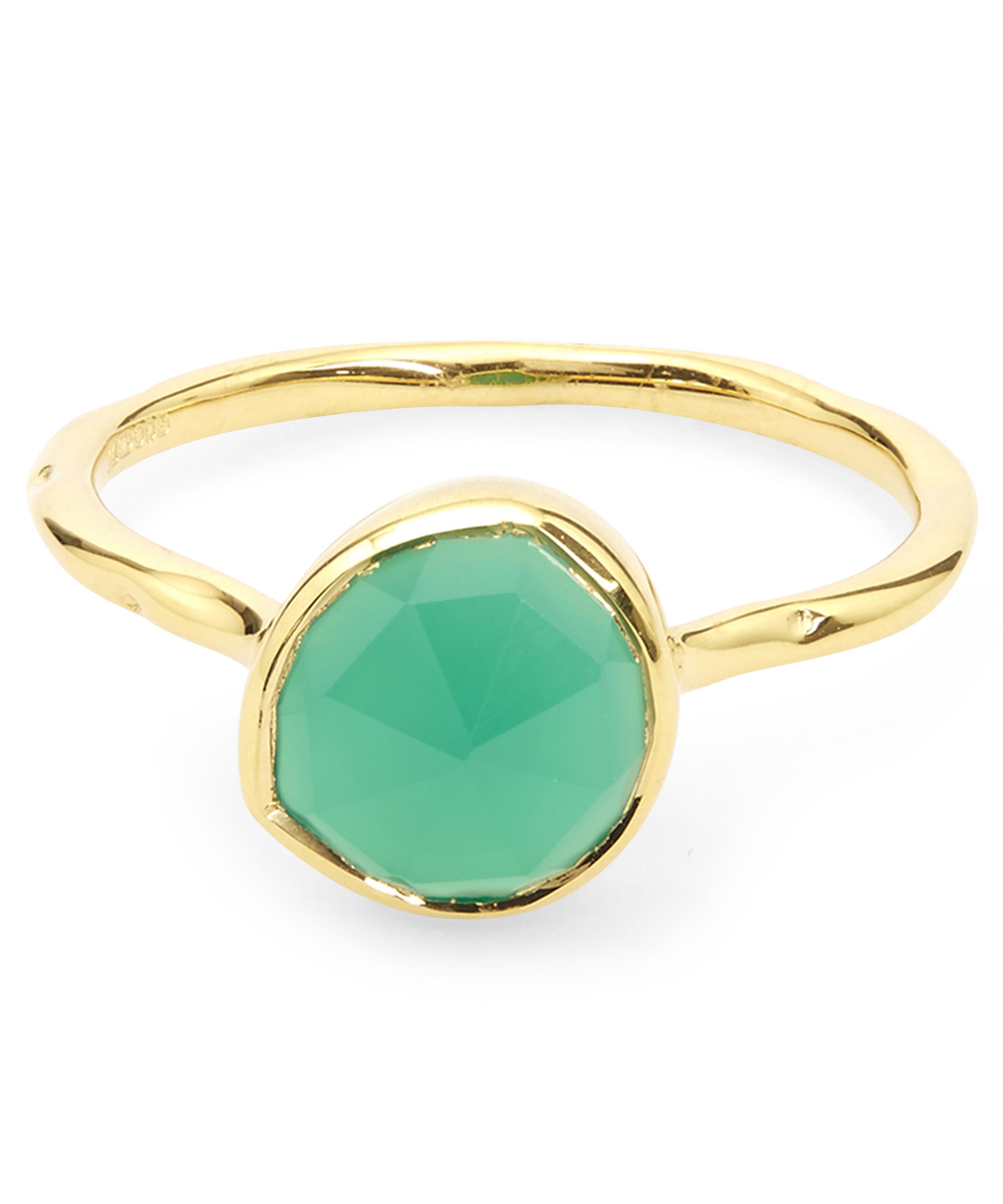 MONICA VINADER GOLD VERMEIL SIREN GREEN ONYX STACKING RING,5057409126911