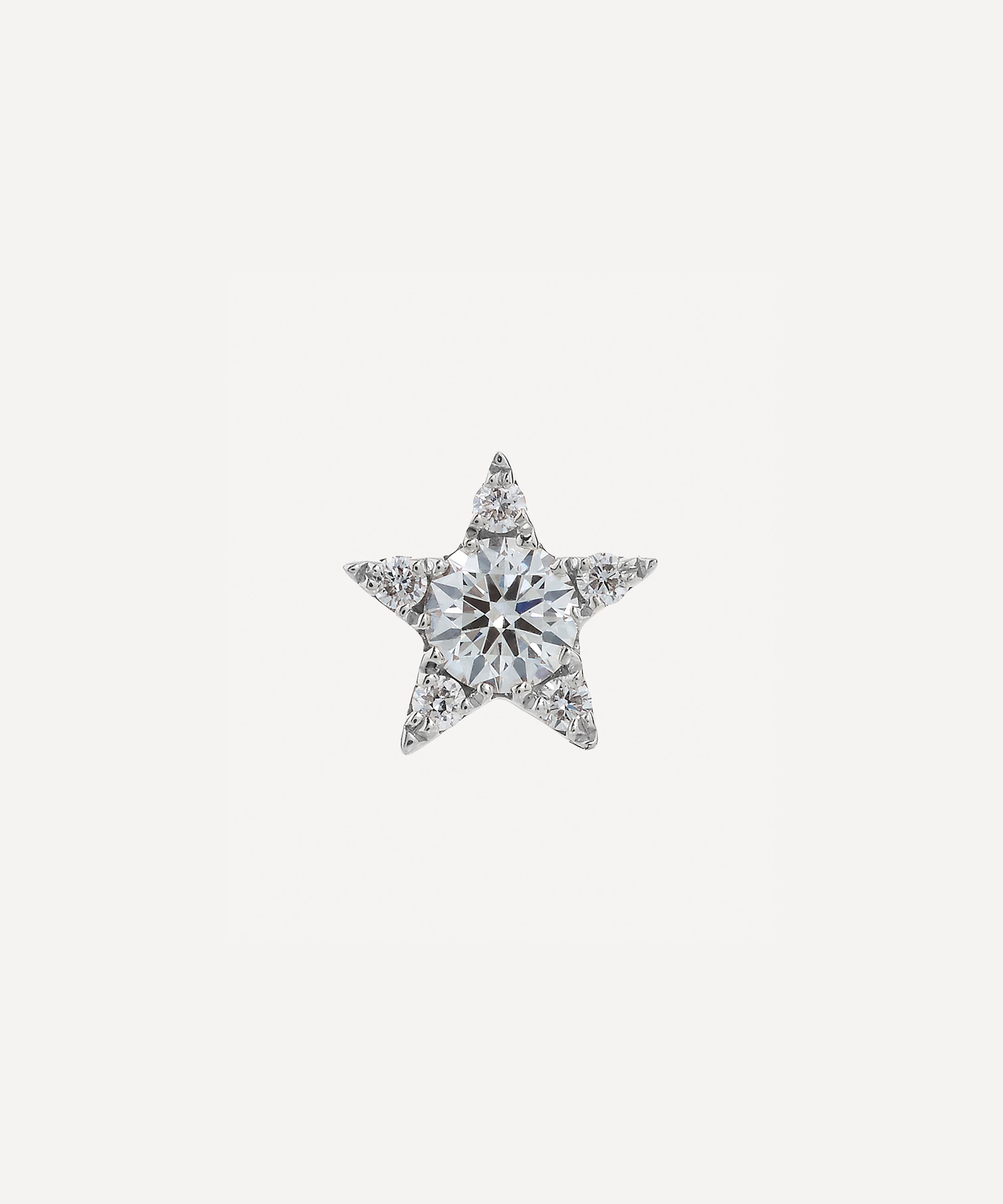 Maria Tash 18ct 5.5mm Diamond Star Threaded Stud Earring
