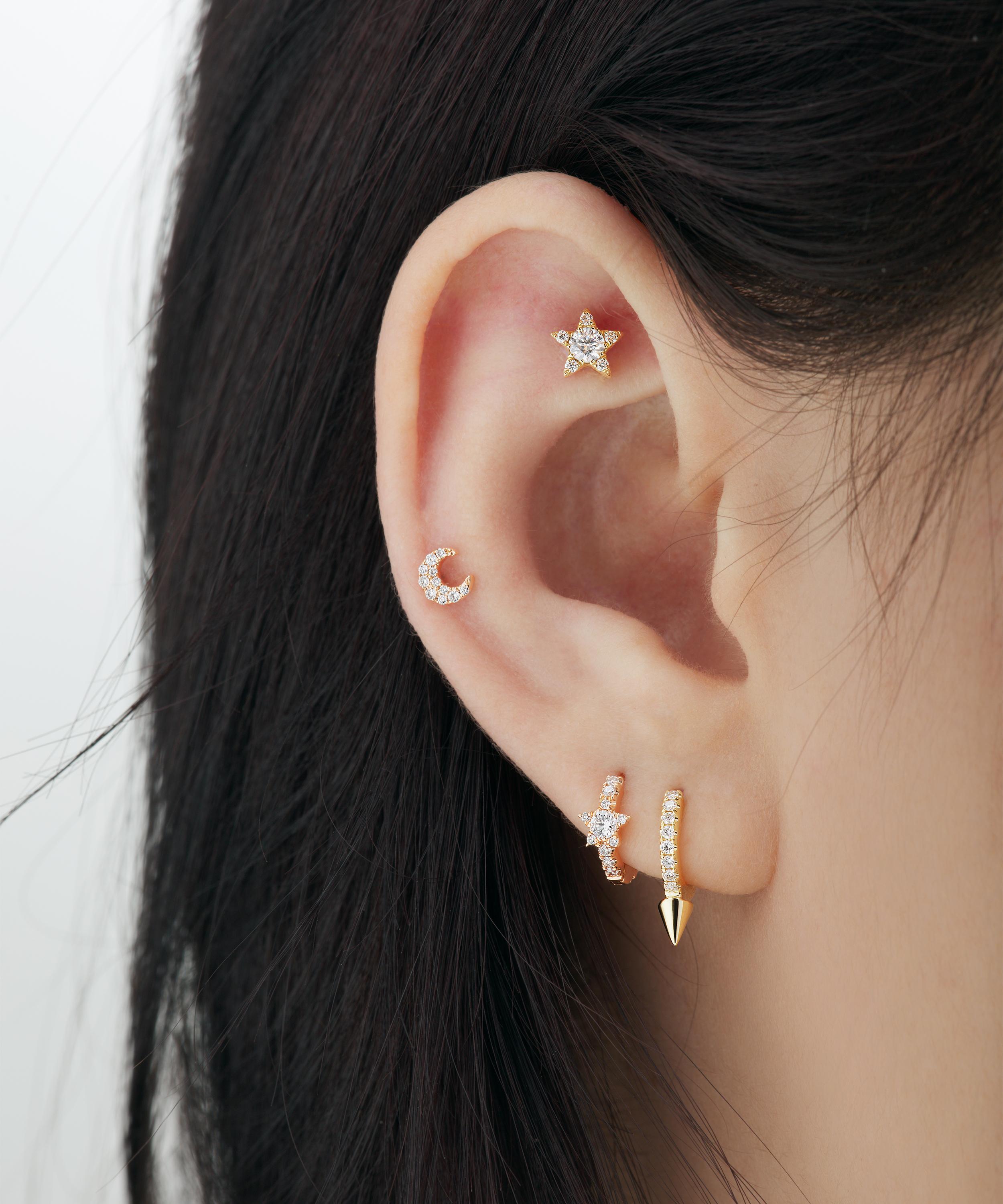 5.5mm Diamond Star Threaded Stud Earring Liberty London