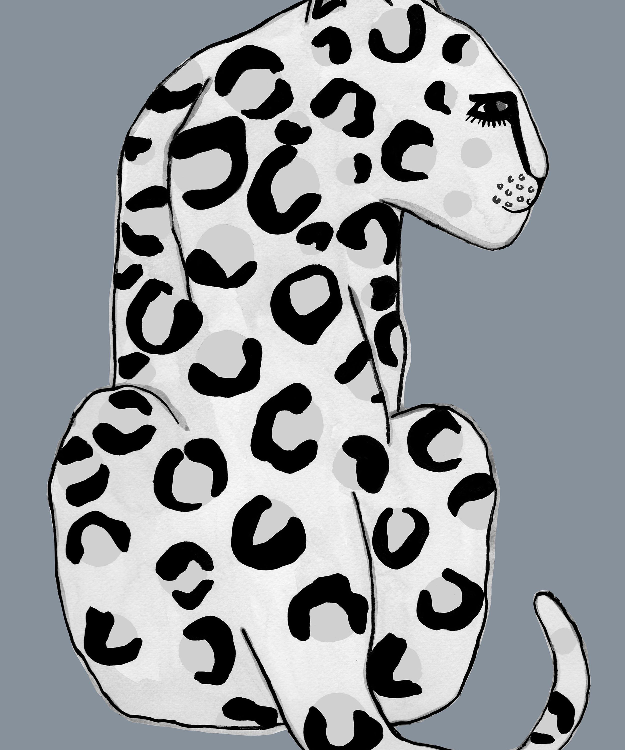 Принт леопард нарисованный
