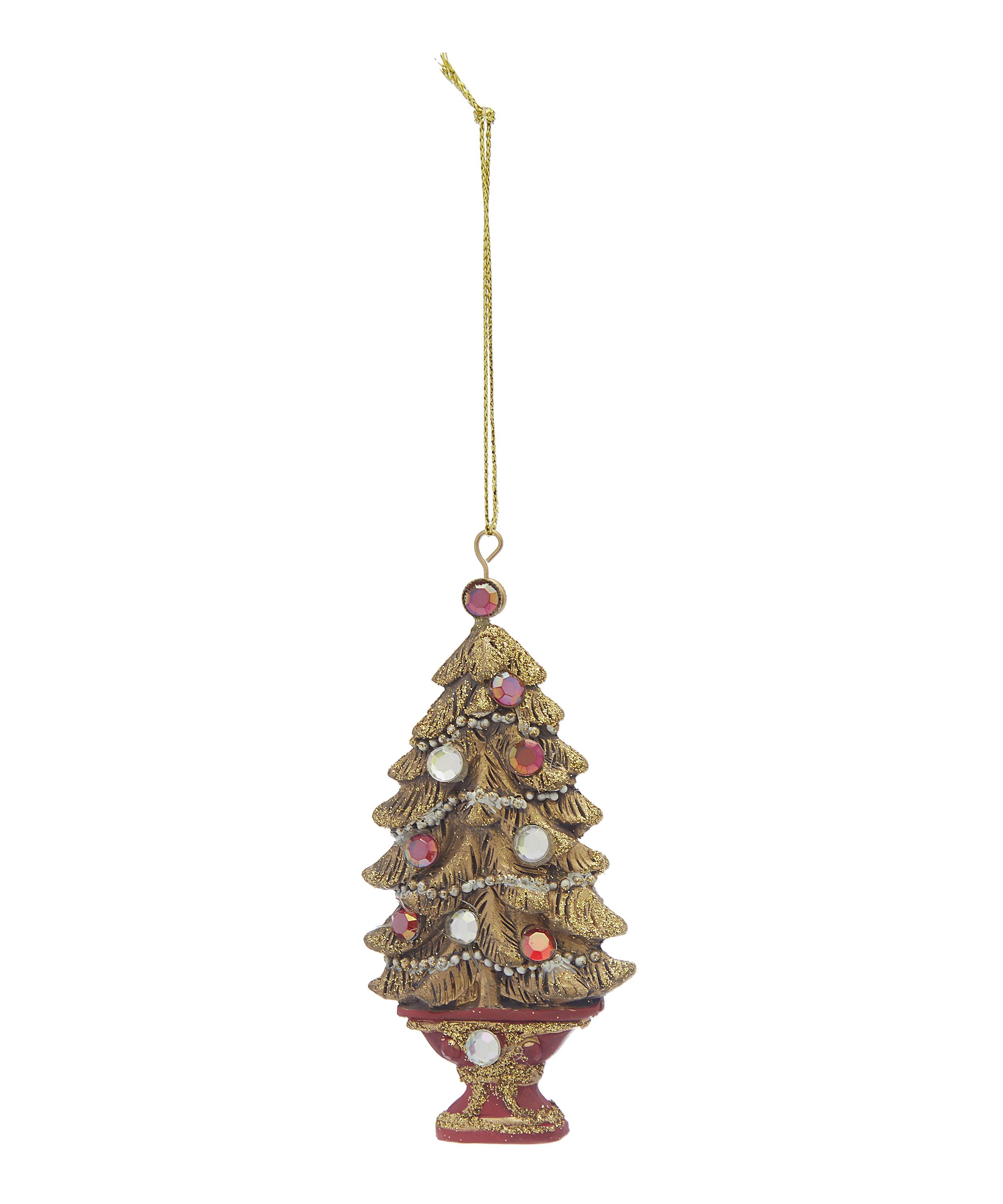 Jewelled Christmas Tree In Pot Ornament Liberty London