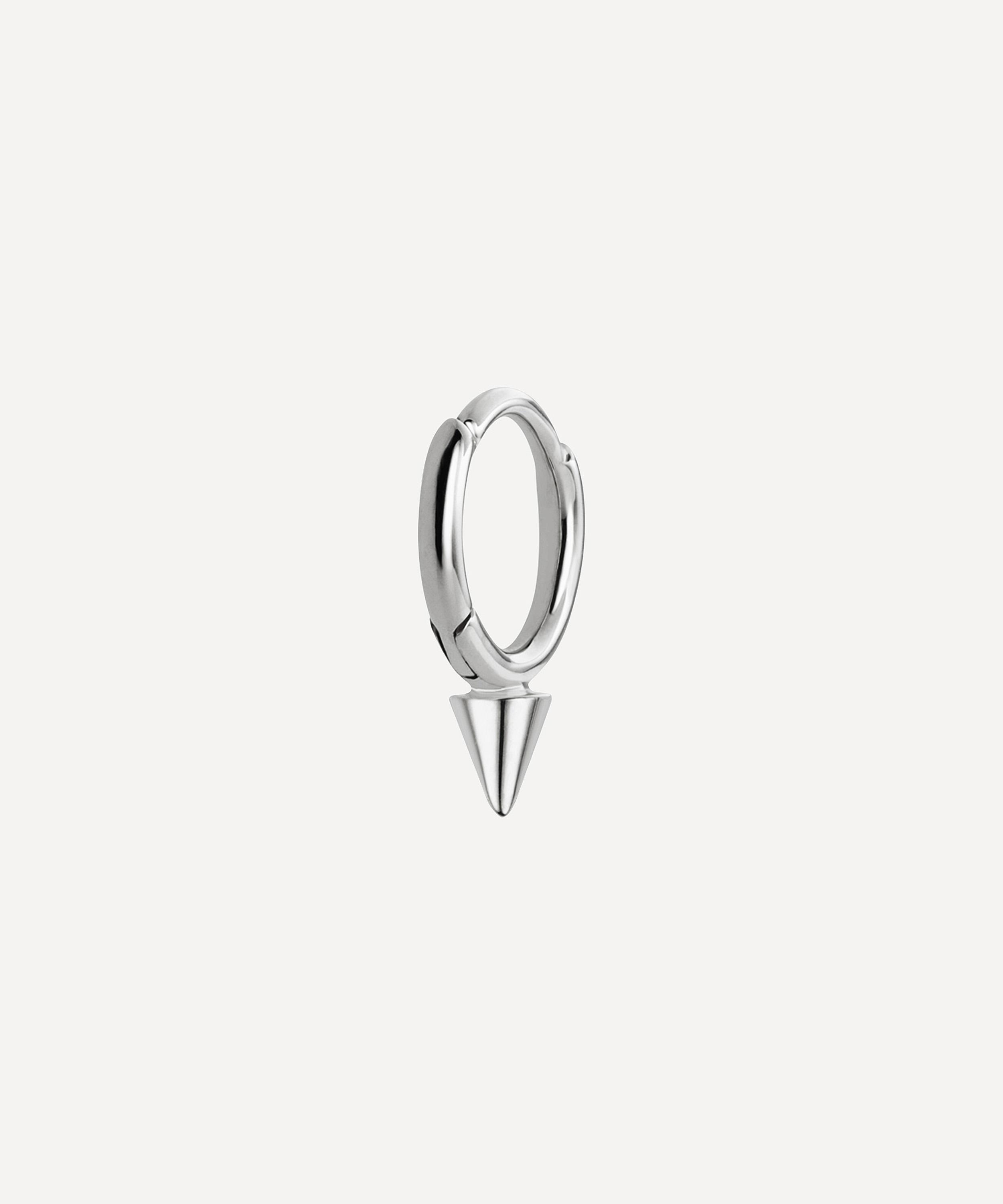 Maria Tash 1/4' Single Spike Non-rotating Hoop Earring In White Gold