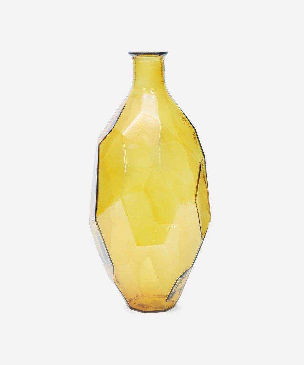 SAN MIGUEL RECYCLED GLASS YELLOW ORIGAMI VASE 59CM,000561766