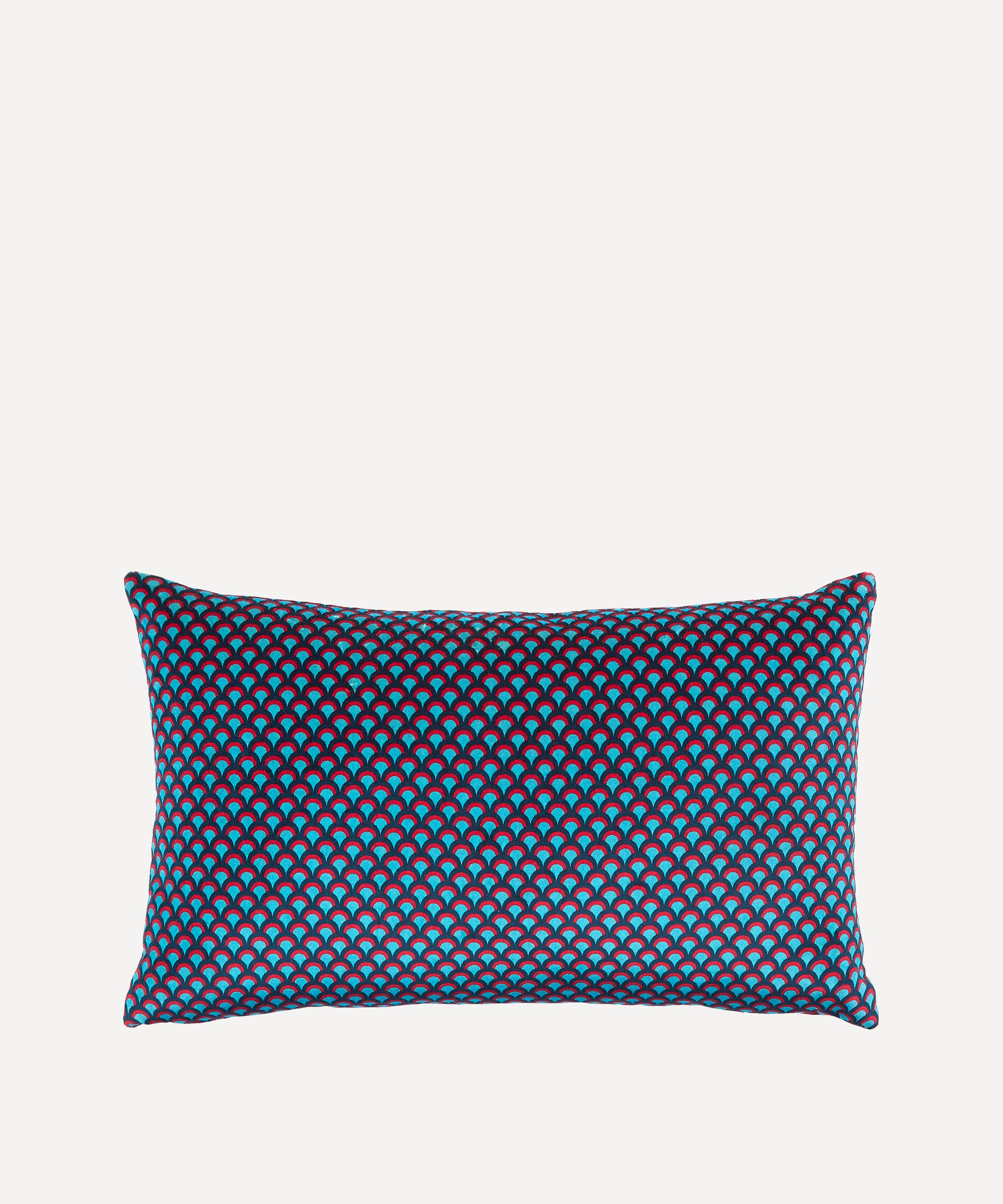 Peacock Garden Velvet Bolster Cushion Liberty London