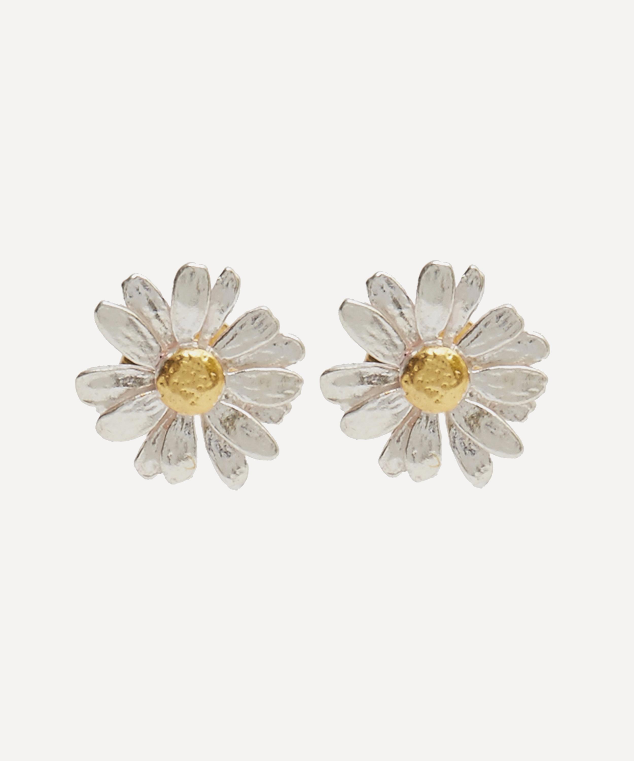 Alex Monroe Silver And Gold-plated Daisy Stud Earrings In Silver And Gold