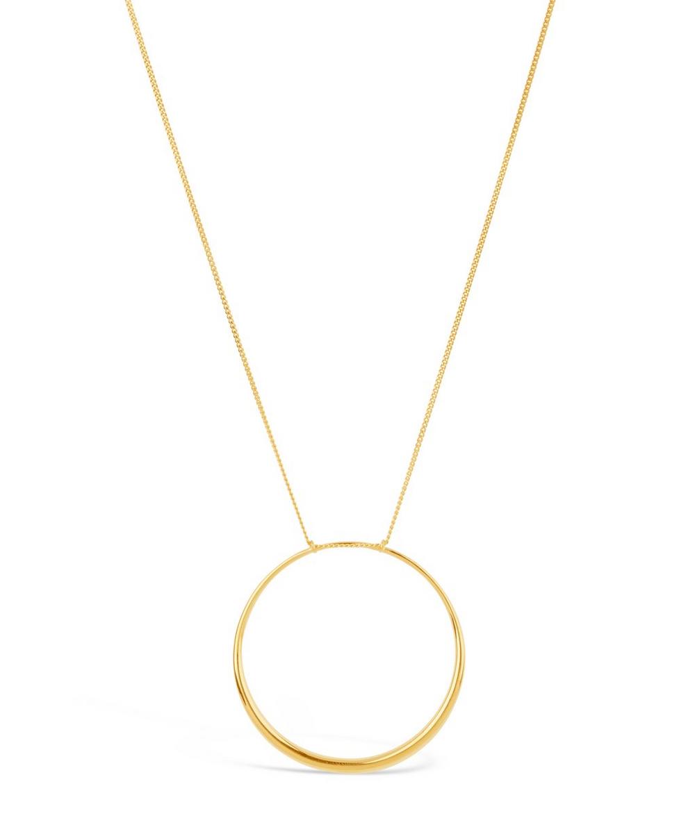 DINNY HALL GOLD-PLATED SIGNATURE LARGE HALO PENDANT NECKLACE,000565894