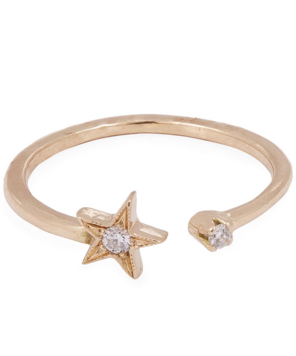 ANDREA FOHRMAN GOLD WHITE DIAMOND STAR RING,000571709