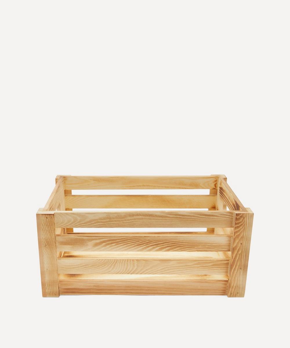Unspecified - Medium Burnt Finish Wooden Crate image number 0