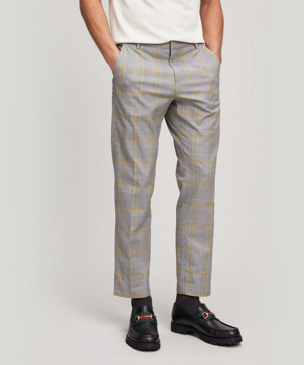 WOOYOUNGMI GREY CHECK TROUSERS