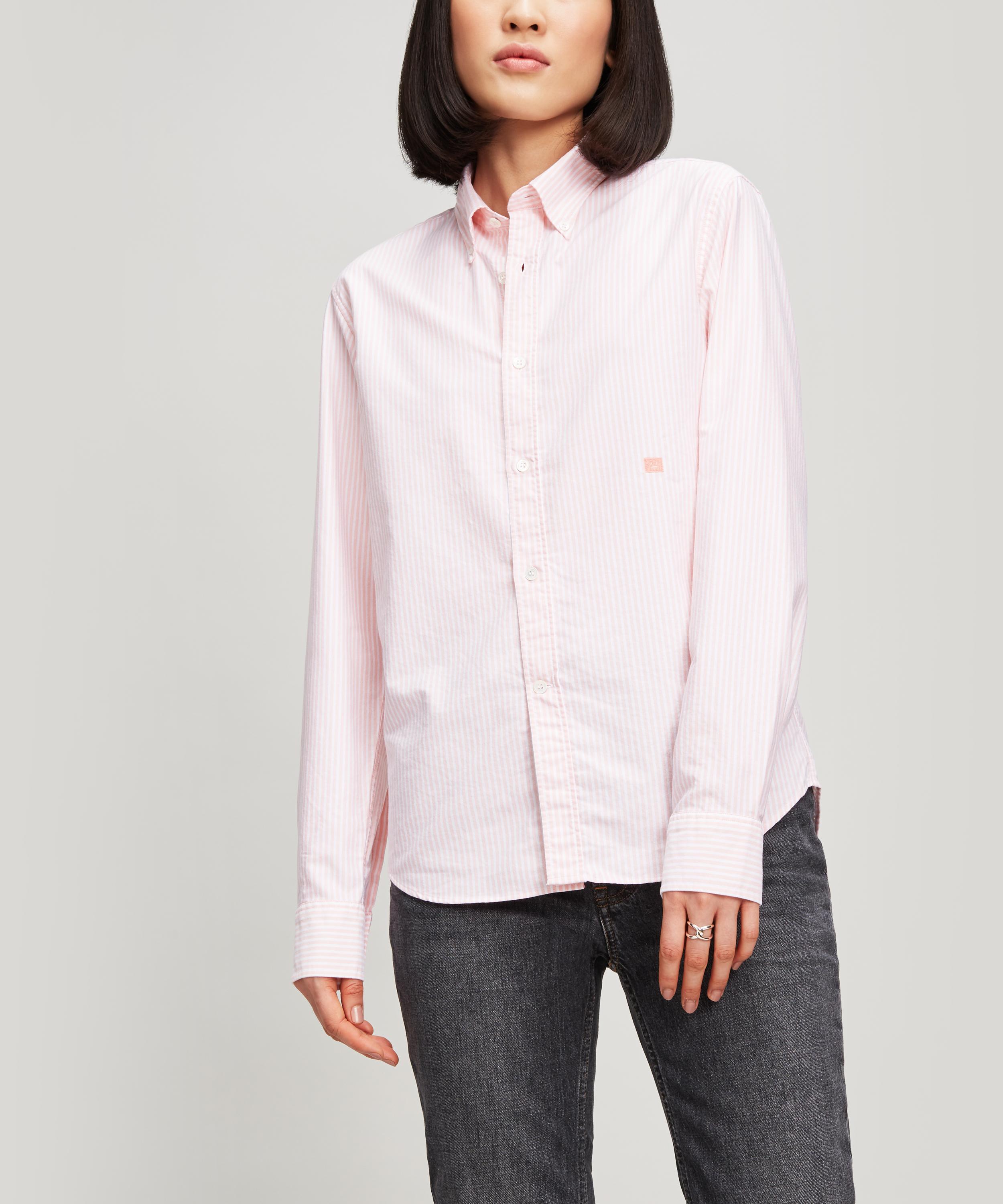 Acne Studios Ohio Face Striped Shirt In White | ModeSens