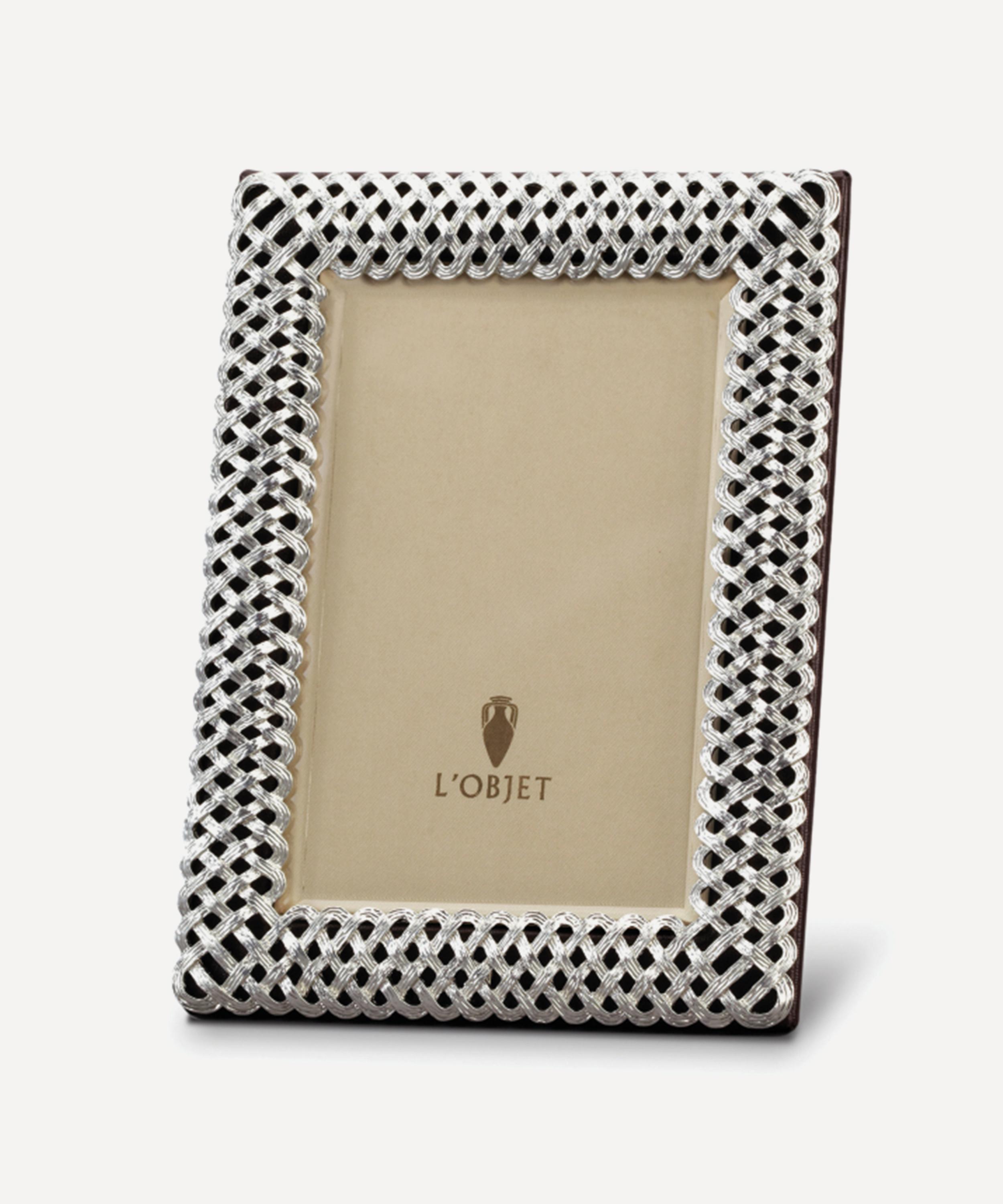 L'objet Braid Platinum-plated 5x7' Photo Frame In Platinum