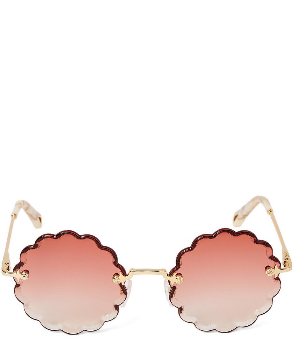 Chloé Rosie Round Frame Sunglasses In Coral