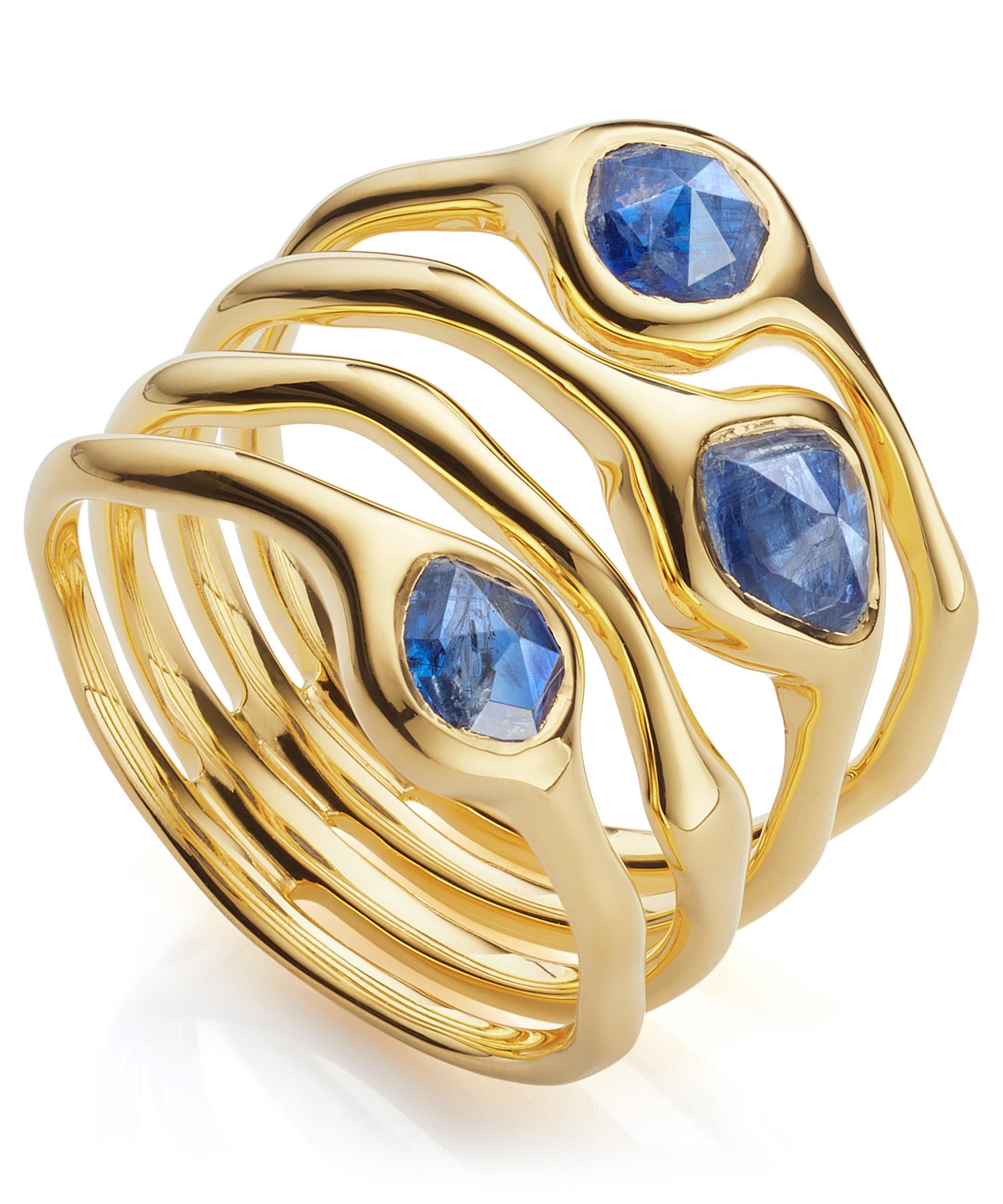 Monica Vinader Gold Vermeil Siren Kyanite Cluster Cocktail Ring In Gold