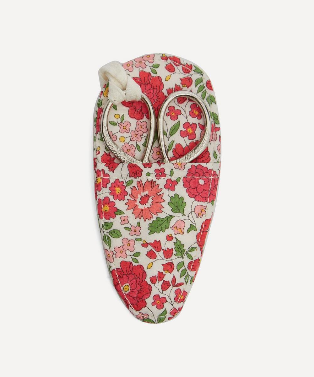 Liberty London Danjo Print Sewing Scissors And Case In Red