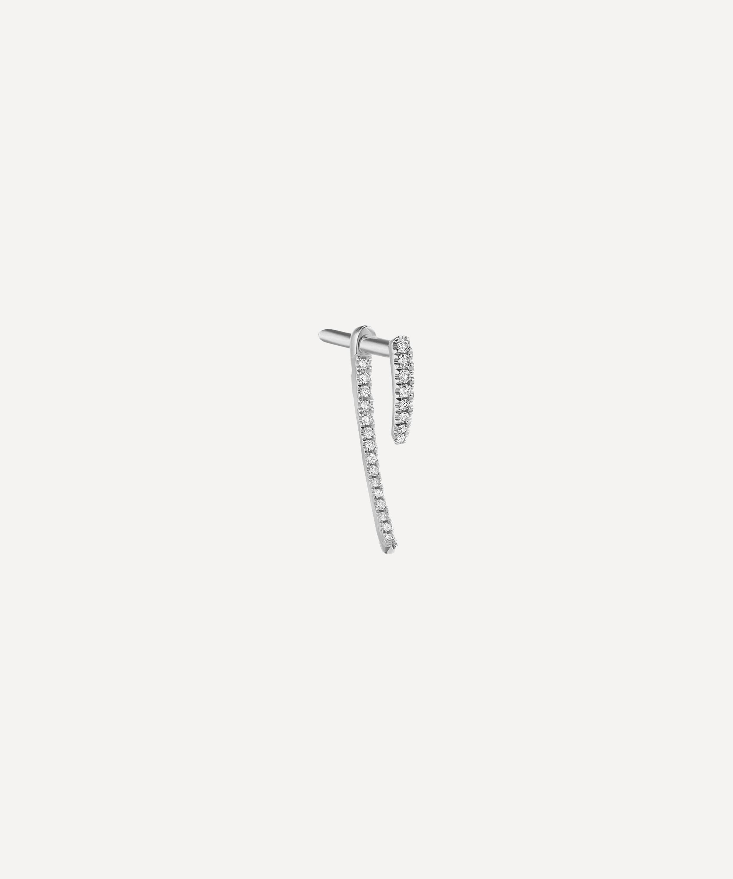 Maria Tash Double Diamond Talon Stud Earring In White Gold