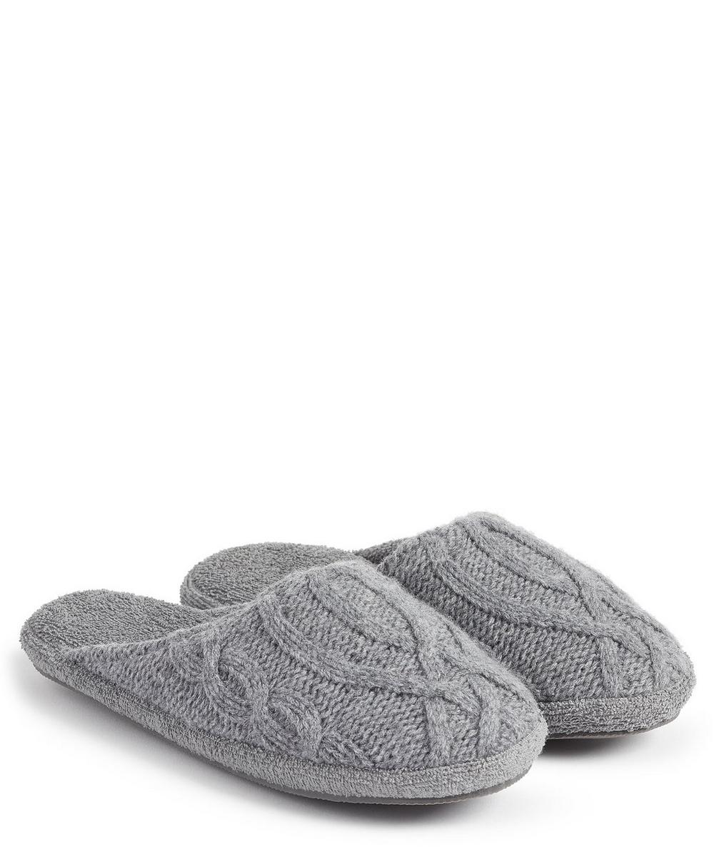 SOHO HOME HARRISON CABLE KNIT SLIPPERS IN EXTRA SMALL,5057865044200
