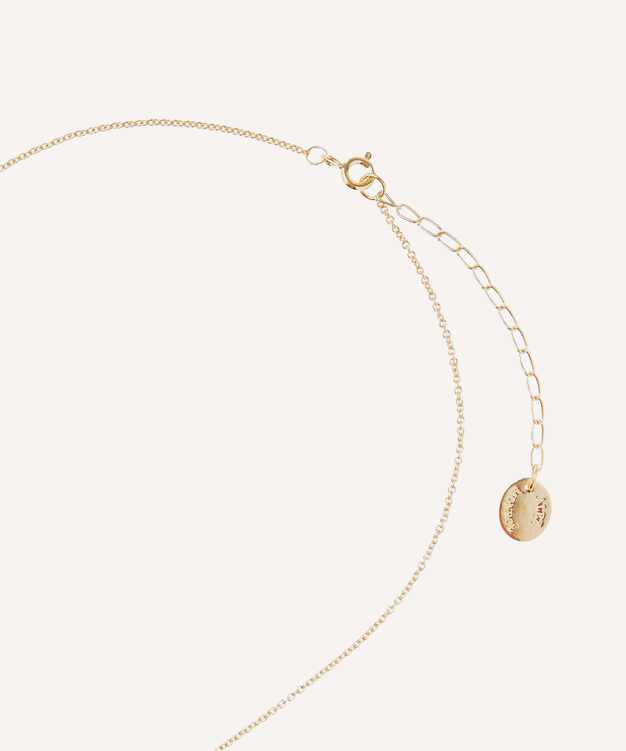 Alex Monroe Gold-plated Floral Letter F Alphabet Necklace In Gold