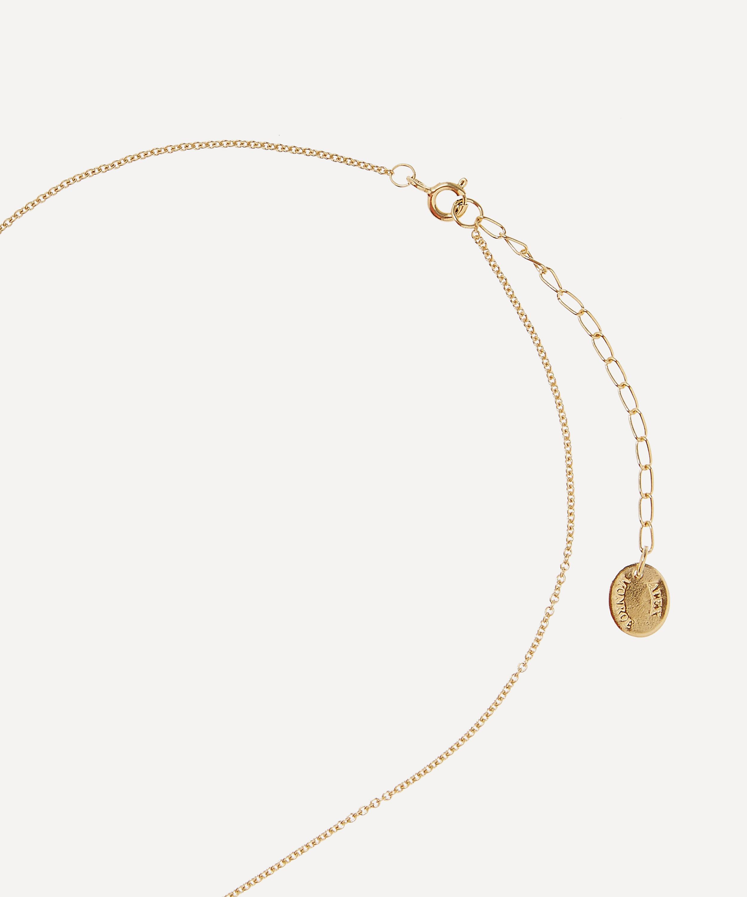 Alex Monroe Gold-plated Floral Letter M Alphabet Necklace In Gold