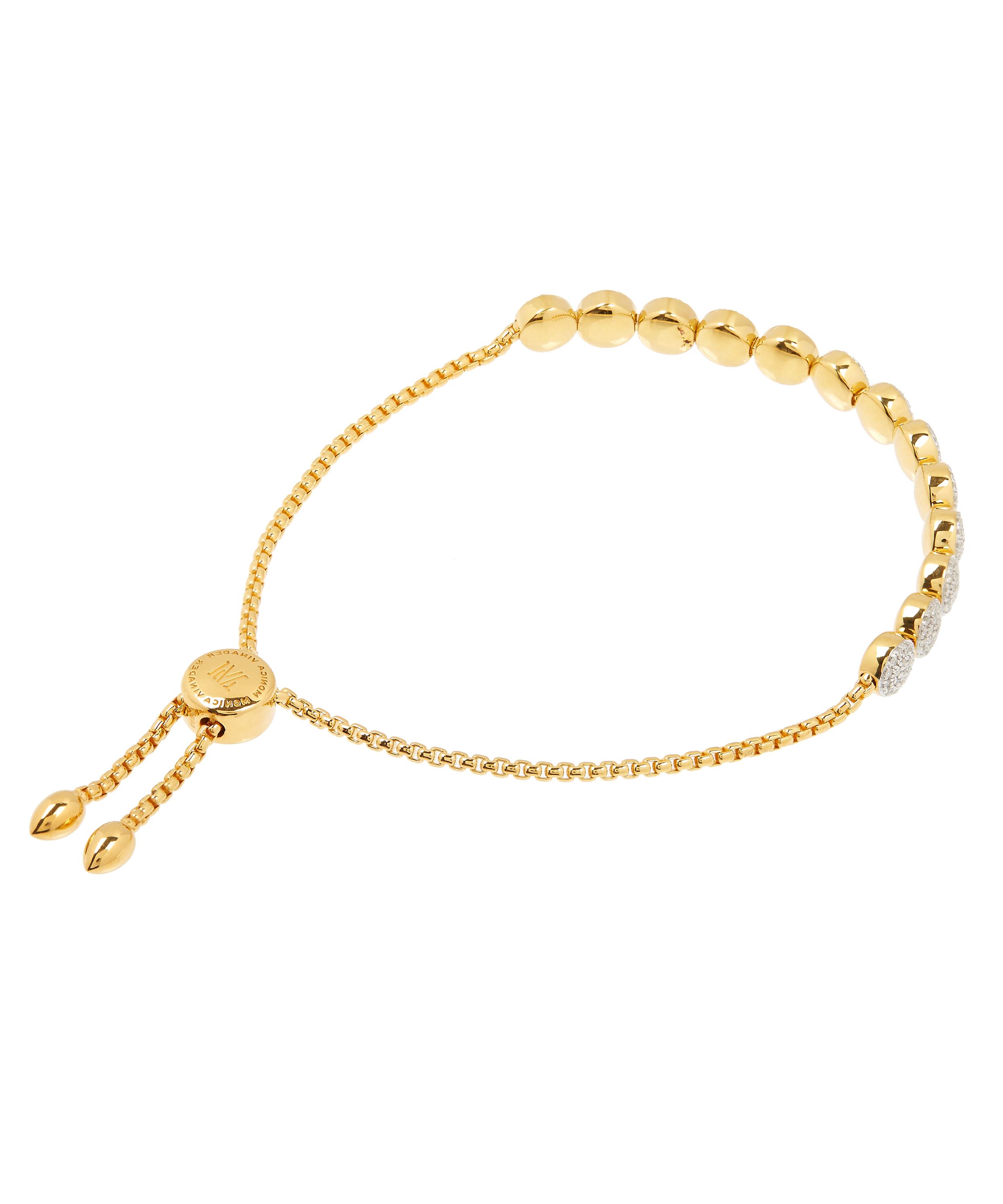 Gold Vermeil Fiji Mini Diamond Button Chain Friendship Bracelet Liberty