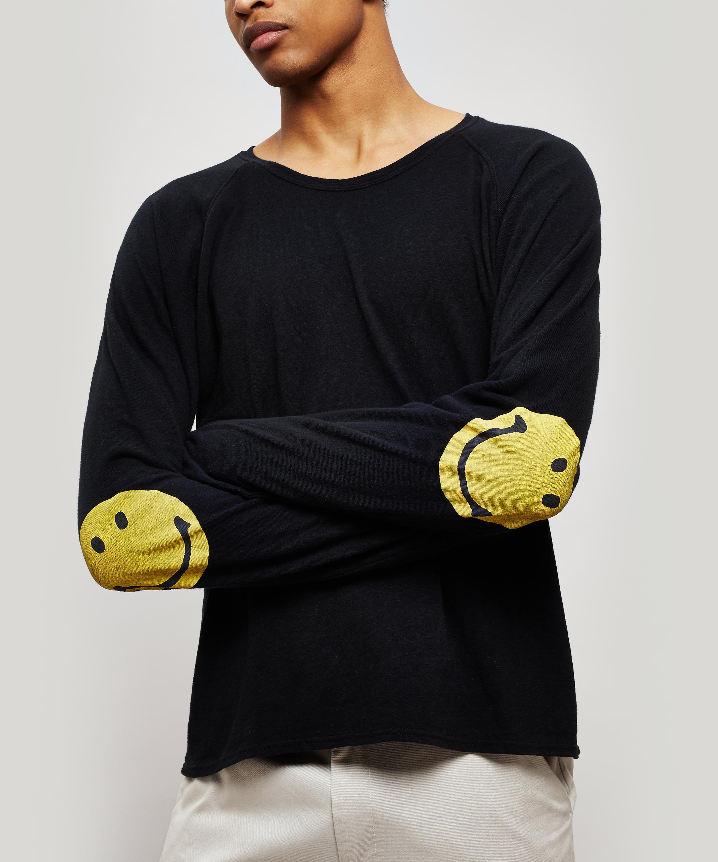 Kapital Chef Smiley Elbow Patch Long-sleeve T-shirt In Black
