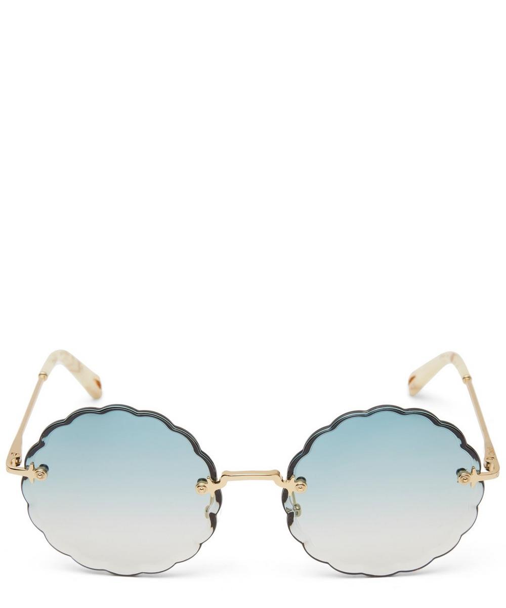 Chloé Rosie Round Frame Sunglasses In Gradient Blue