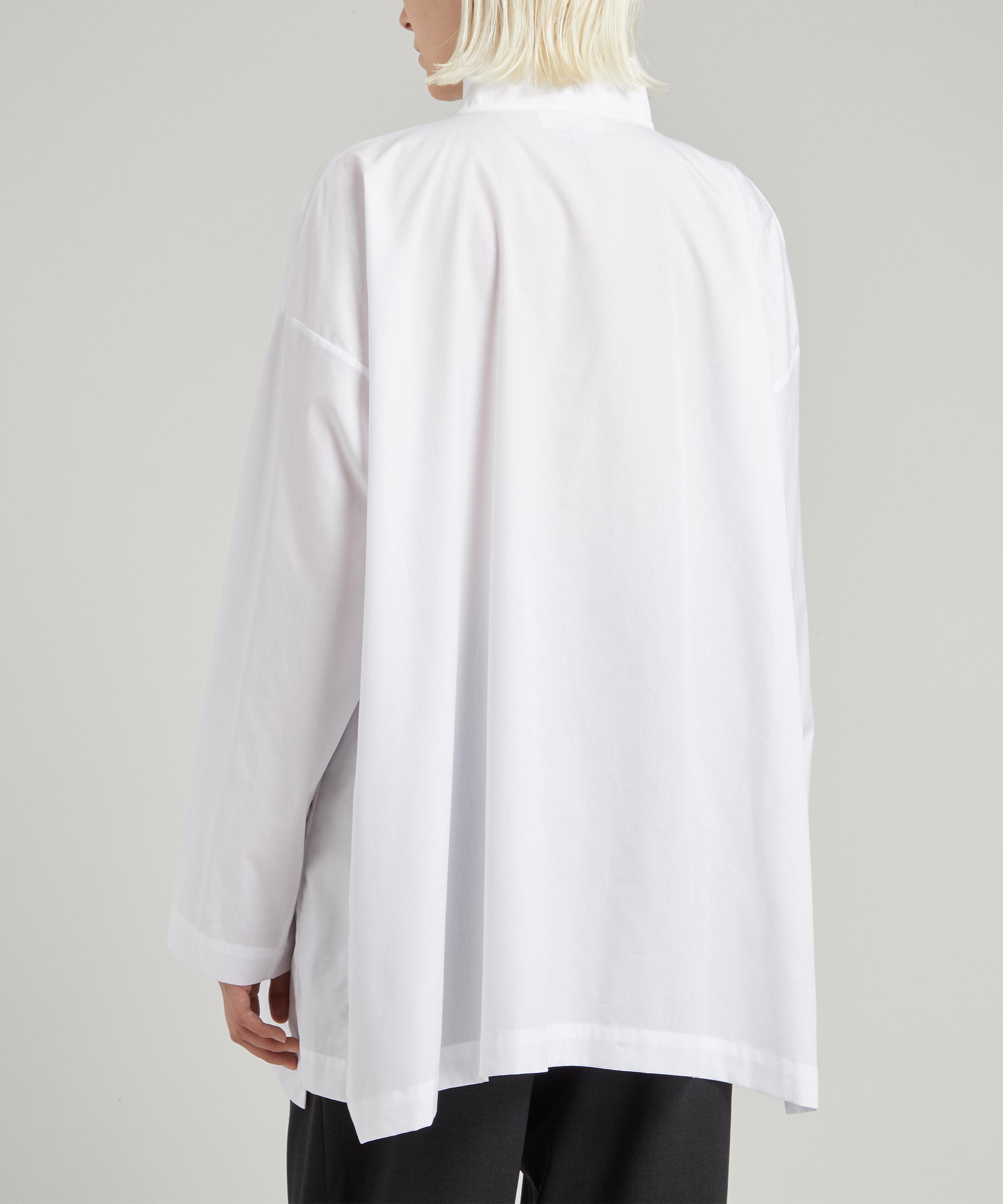 Shop Eskandar Women's Slim A-line Two Collar Cotton Shirt In White