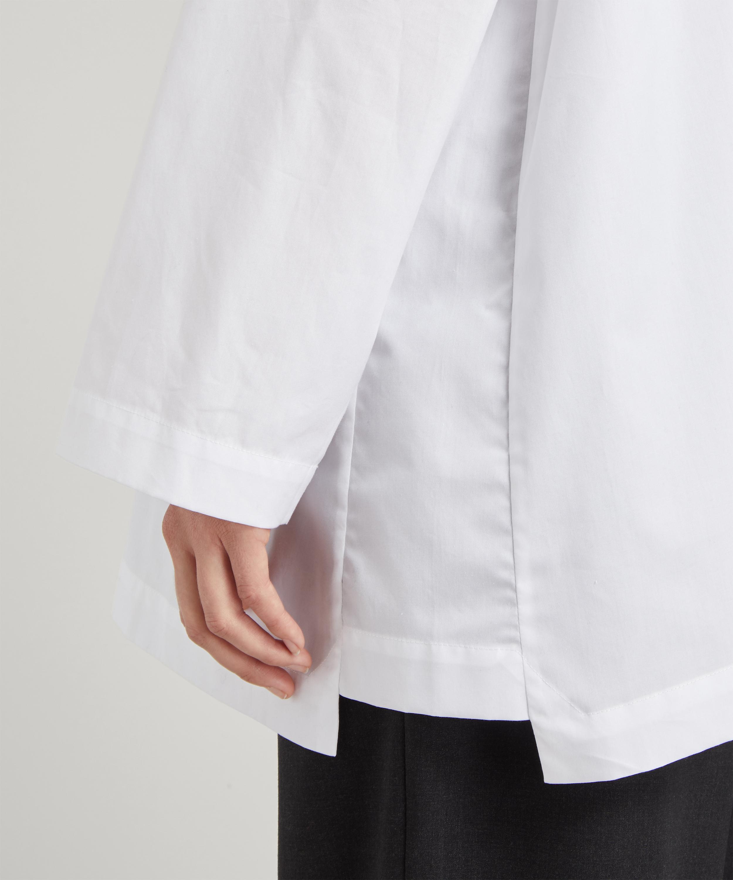 Shop Eskandar Women's Slim A-line Two Collar Cotton Shirt In White