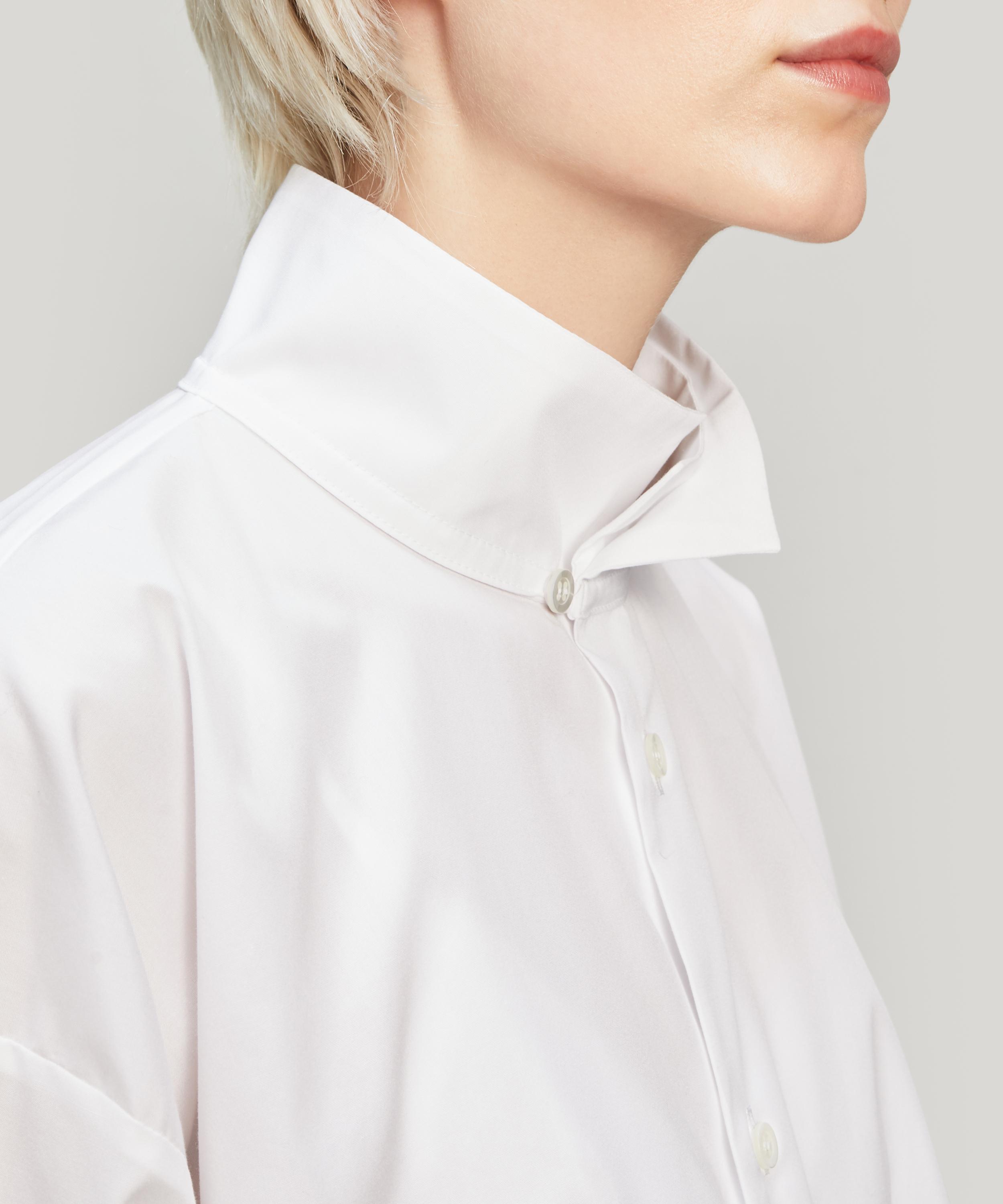 Shop Eskandar Women's Slim A-line Two Collar Cotton Shirt In White