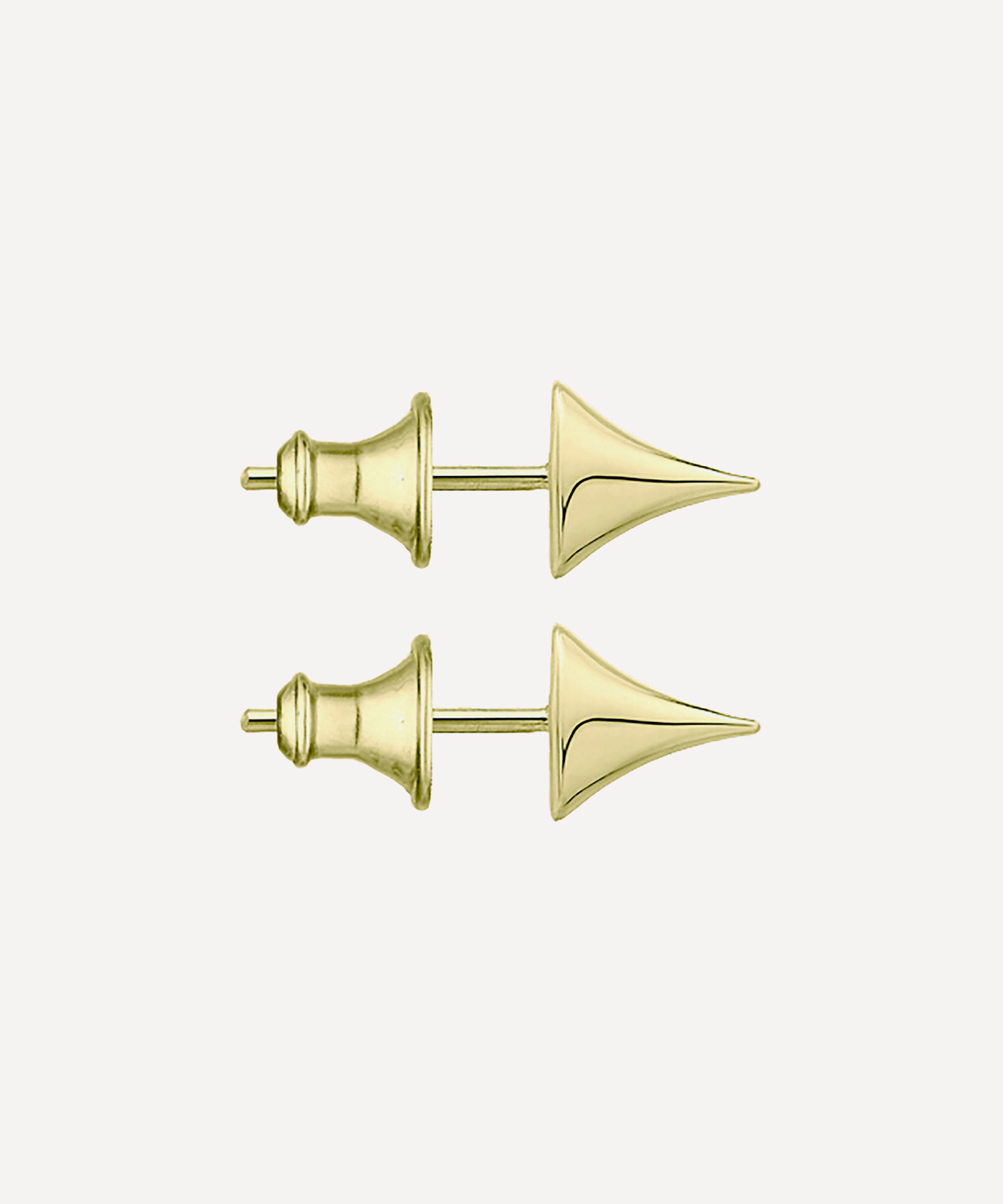 Shaun Leane Large Gold Plated Vermeil Silver Rose Thorn Studs In Gold