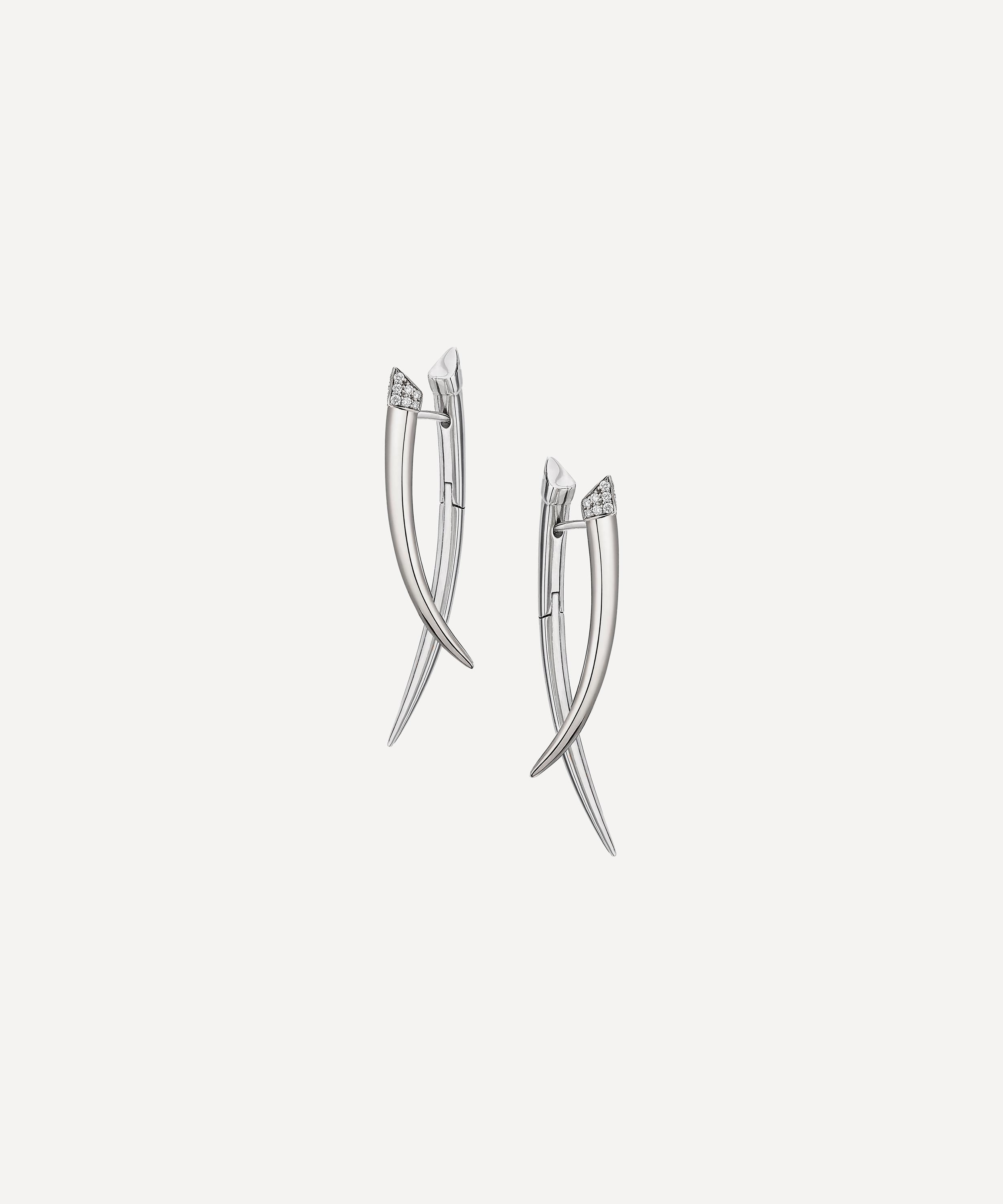 Shaun Leane Crossover Sterling-silver And 0.11ct White-diamond Drop Earrings In Silver