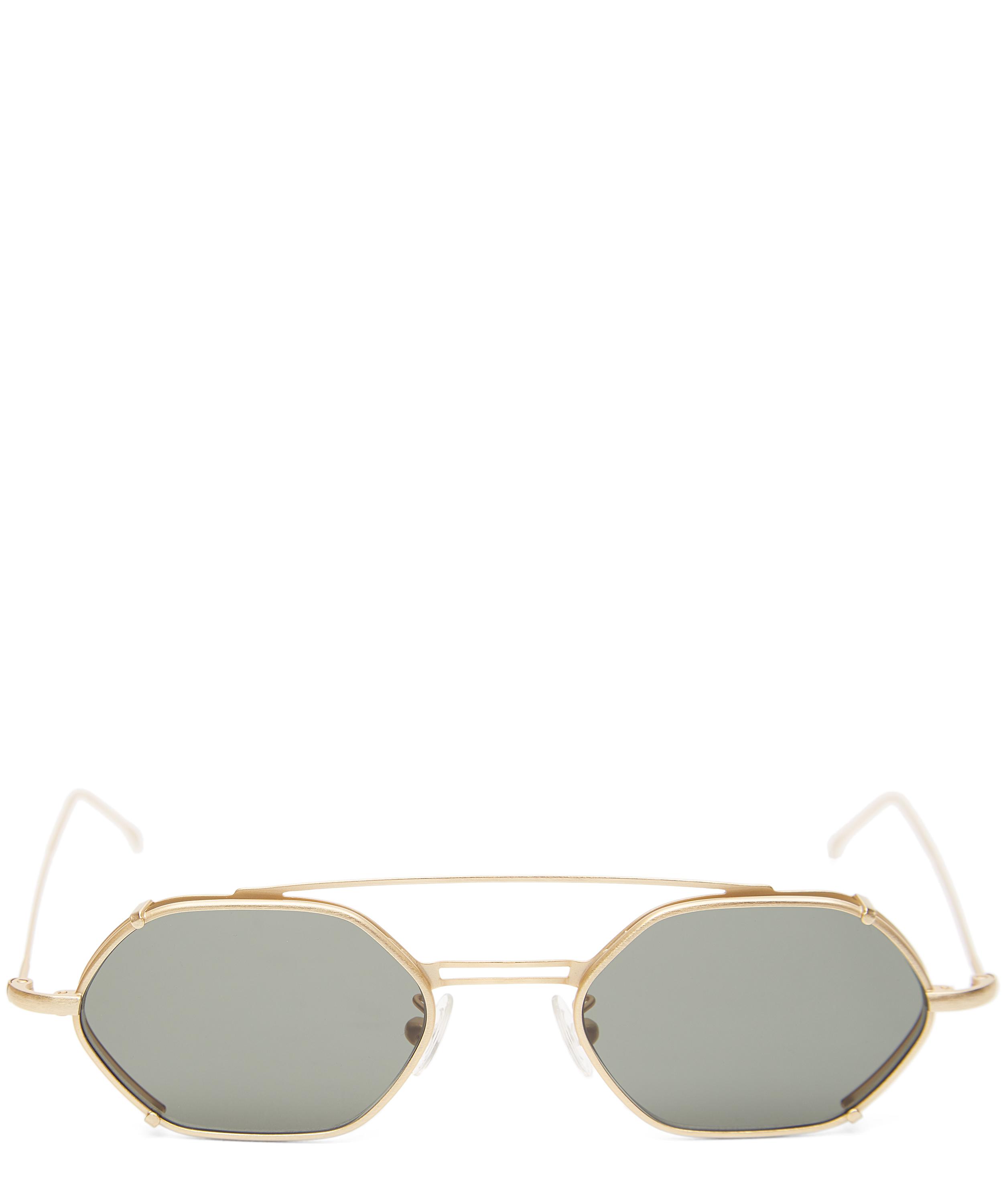 Illesteva Lola Hexagonal Sunglasses In Gold display picture 2