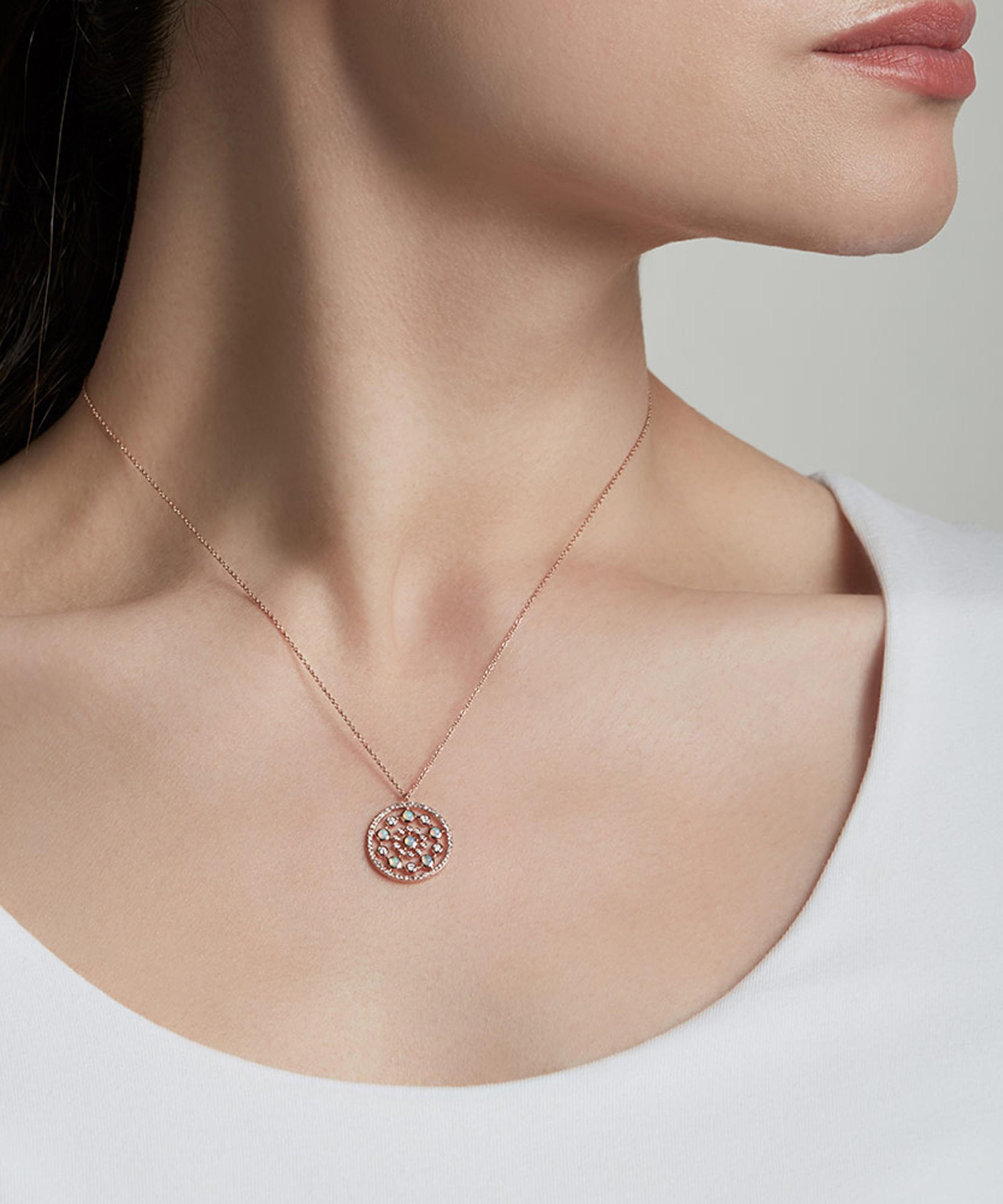 ASTLEY CLARKE ASTLEY CLARKE ROSE GOLD ICON NOVA MEDIUM OPAL PENDANT NECKLACE 000605195