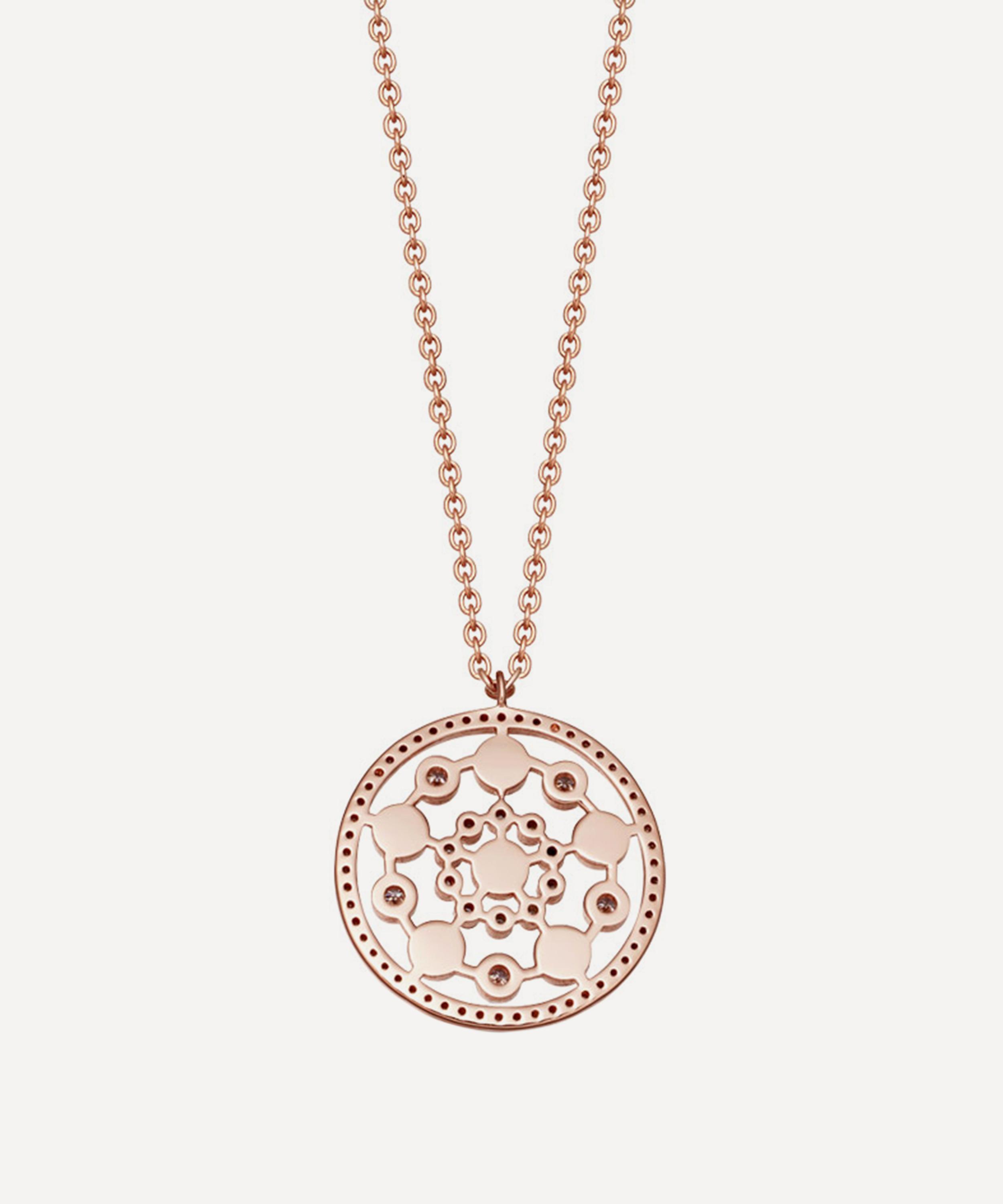 ASTLEY CLARKE ASTLEY CLARKE ROSE GOLD ICON NOVA MEDIUM OPAL PENDANT NECKLACE 000605195
