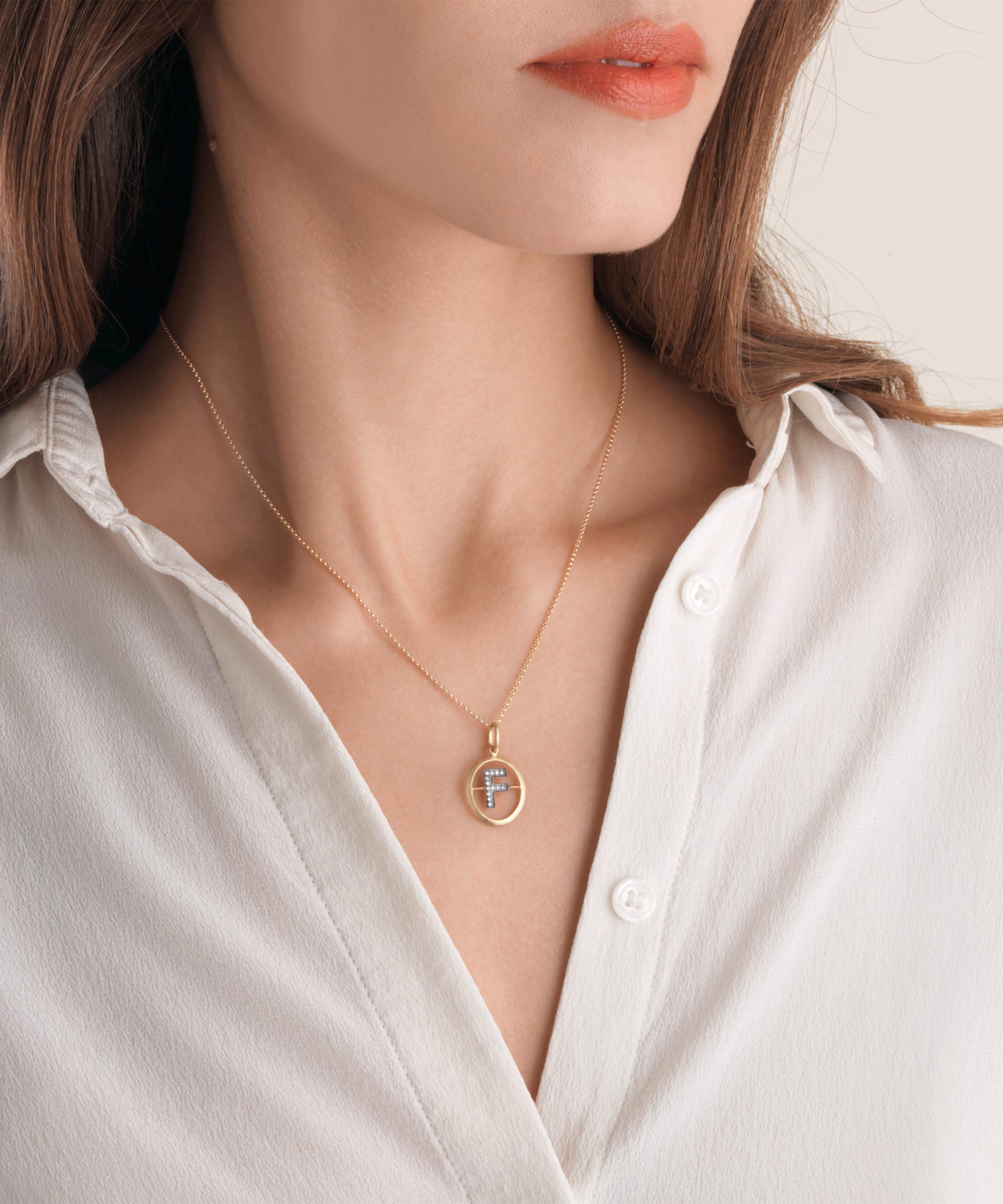 Annoushka 18ct Gold F Diamond Initial Pendant In Gold