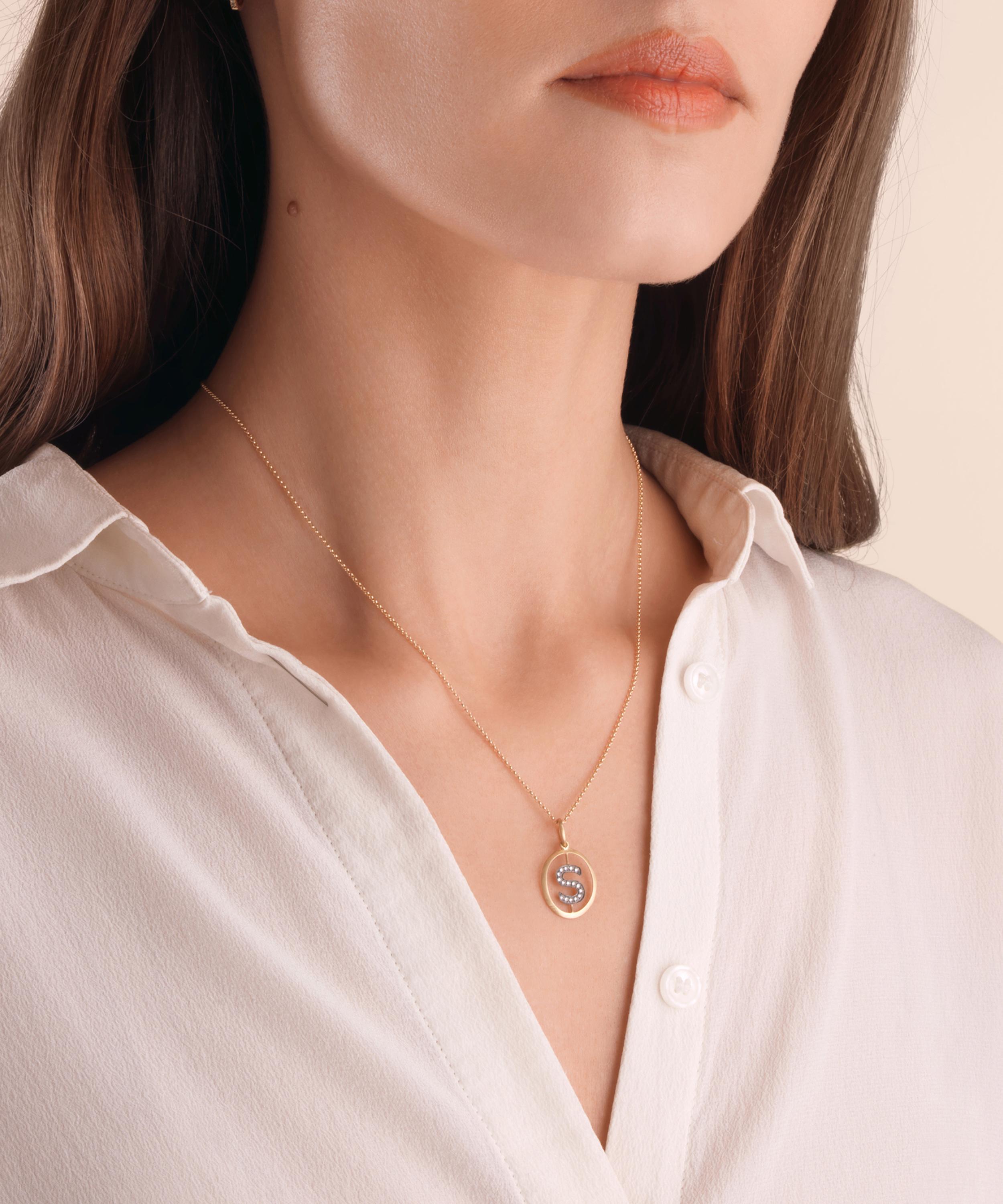 Shop Annoushka 18ct Gold S Diamond Initial Pendant