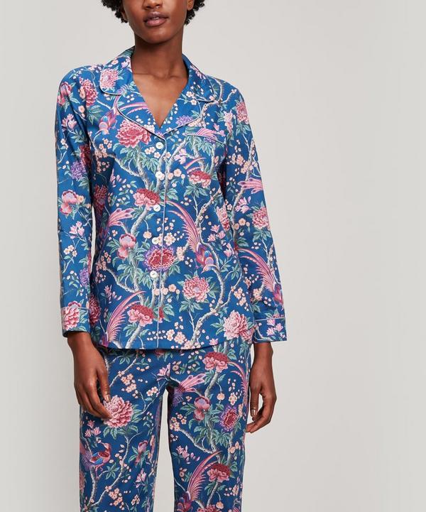 Kleding Dameskleding Pyjamas & Badjassen Jurken Liberty Print Gevoerd Dames Gewaad Helena's Meadow in Roze en Turquoise 