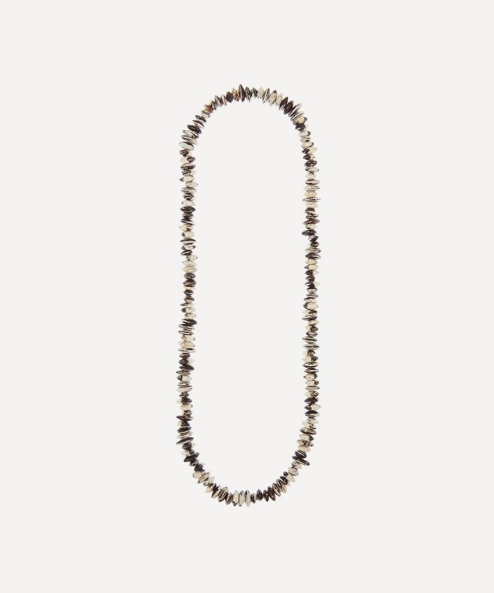 Eskandar Polished Fava Seed Necklace In Dark Brown