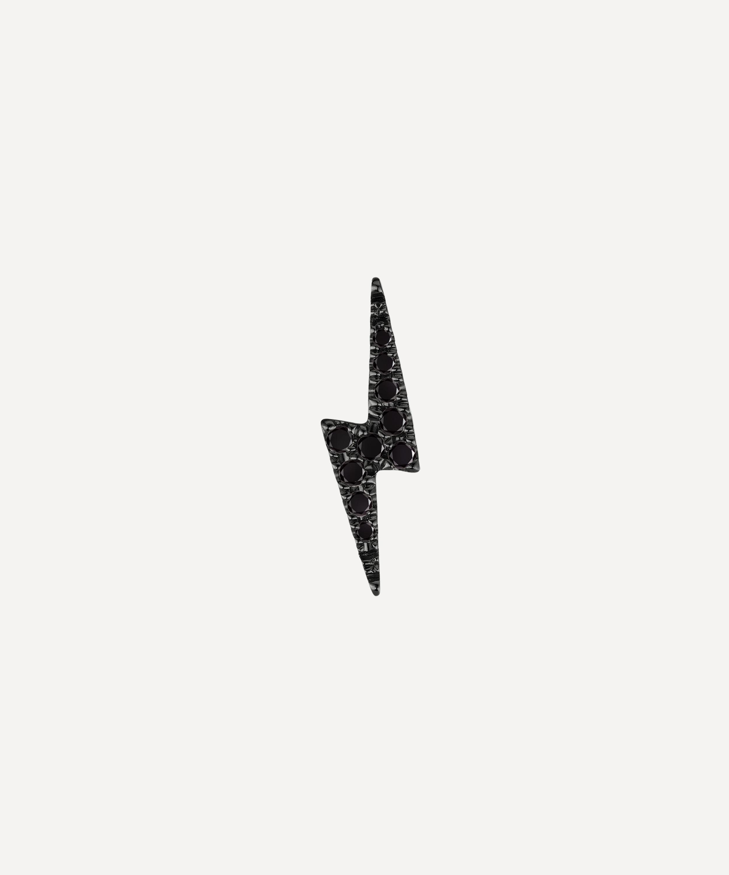 Black Diamond Lightning Bolt Threaded Stud Earring