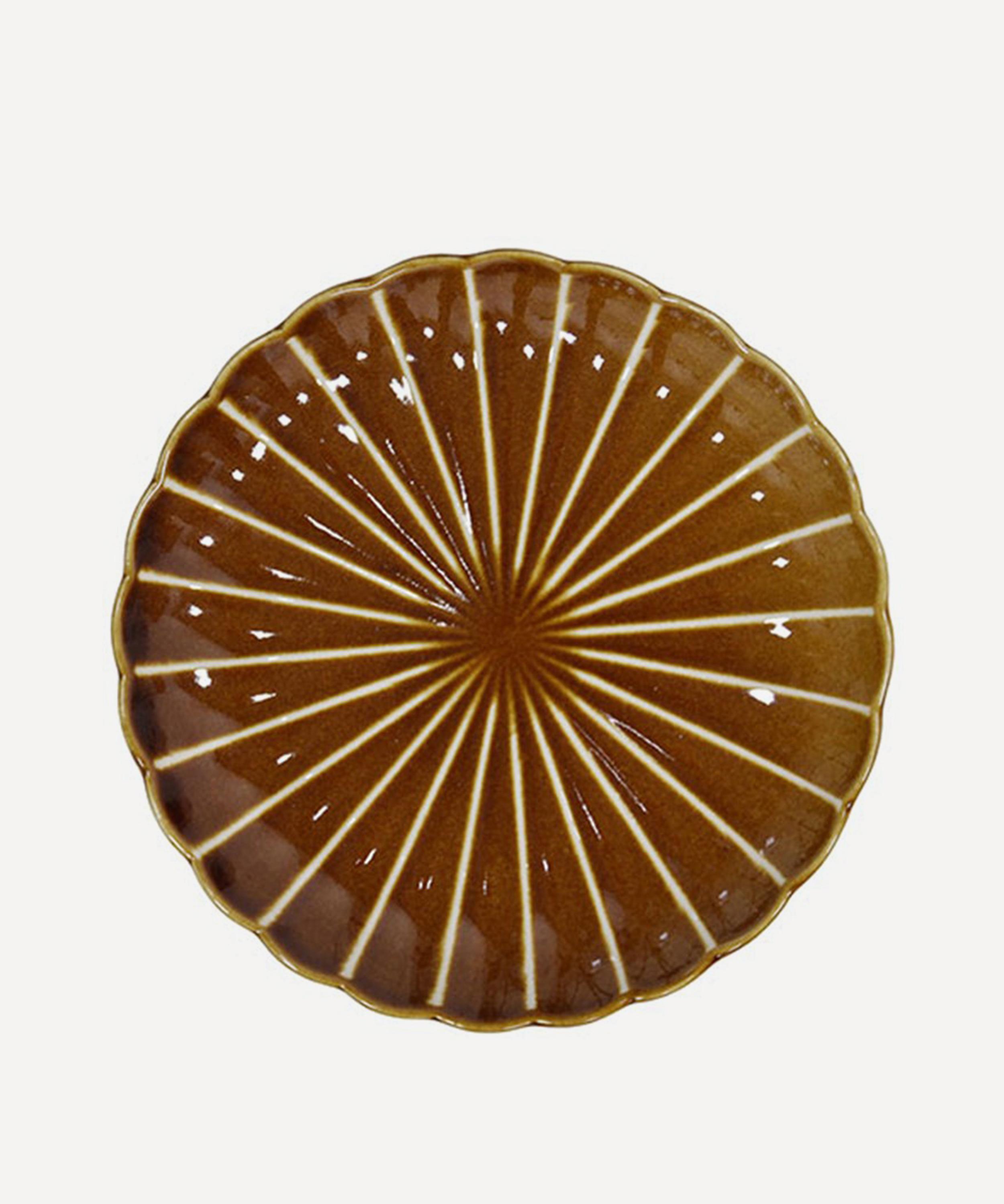 HK LIVING KYOTO CERAMICS STRIPED DESSERT PLATE