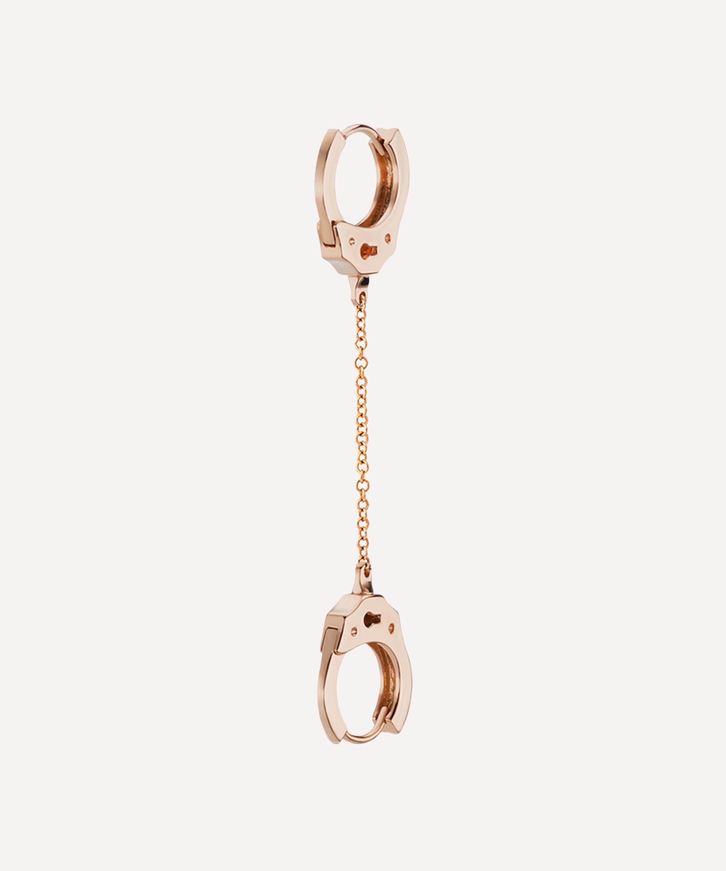MARIA TASH MARIA TASH 14CT 8MM HANDCUFF HOOP EARRING WITH MEDIUM CHAIN 000608806
