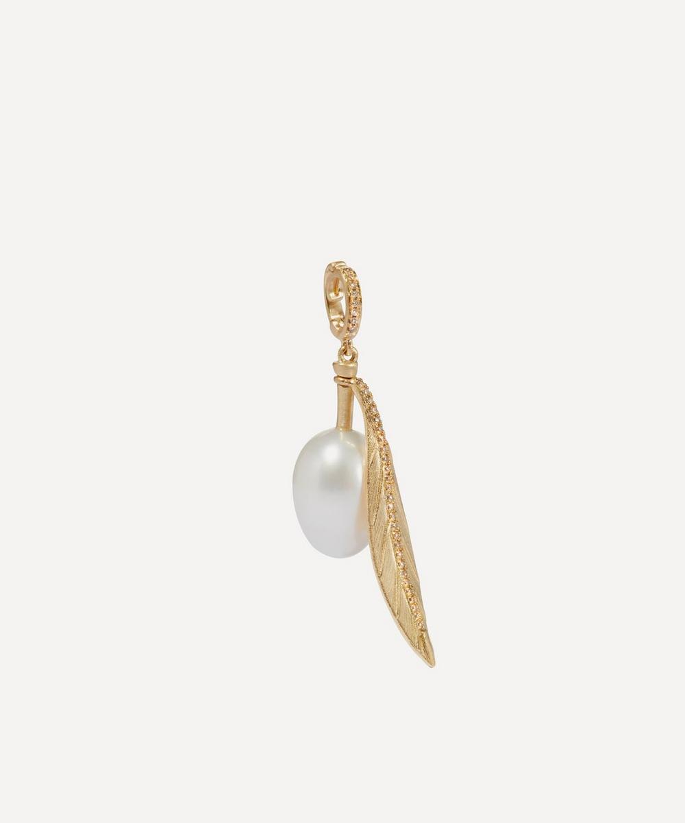 ANNOUSHKA 18CT GOLD PEARL OLIVE SEED CHARM,000608881