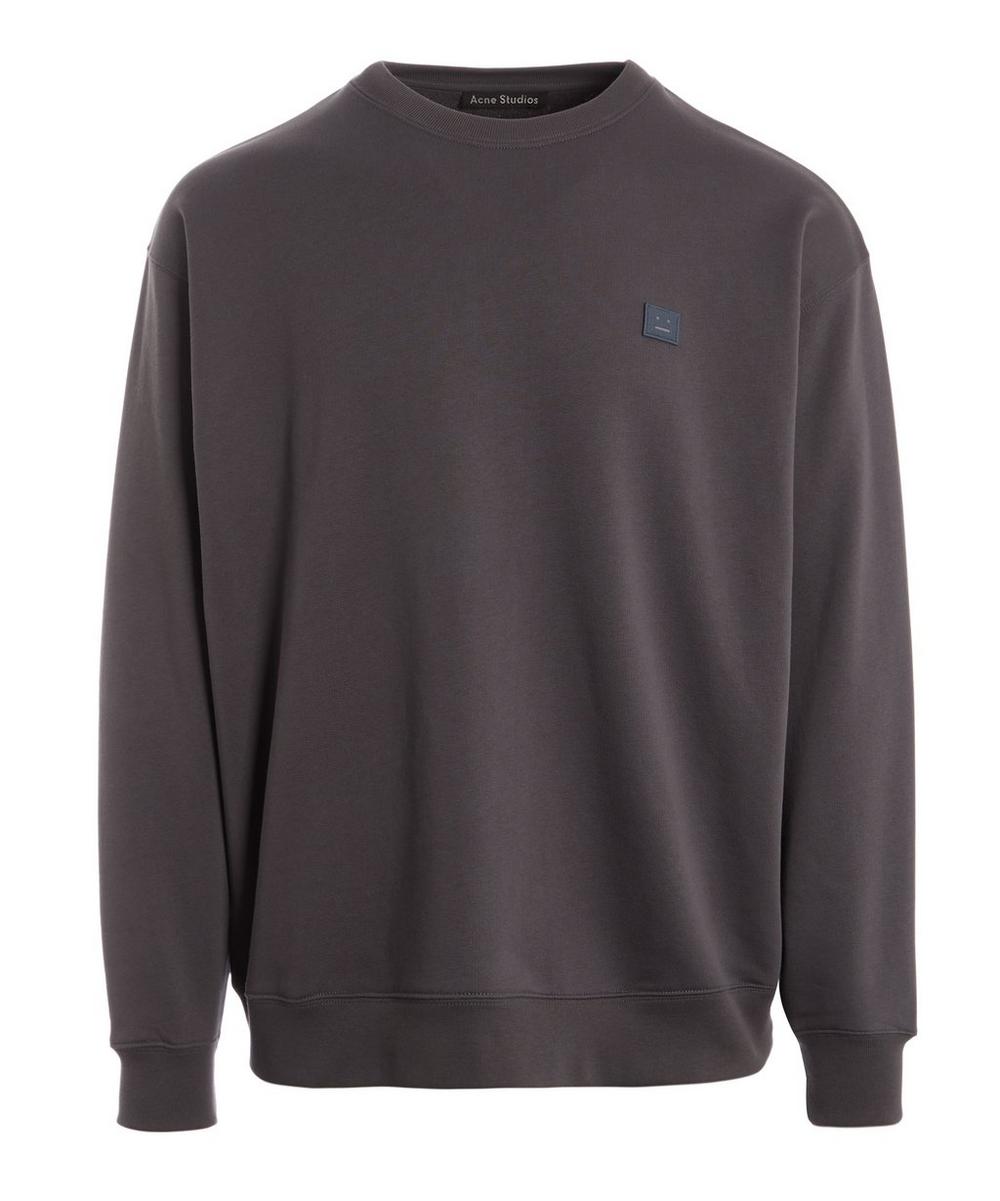 Acne Studios Forba Face Oversized Cotton Sweater In Grey