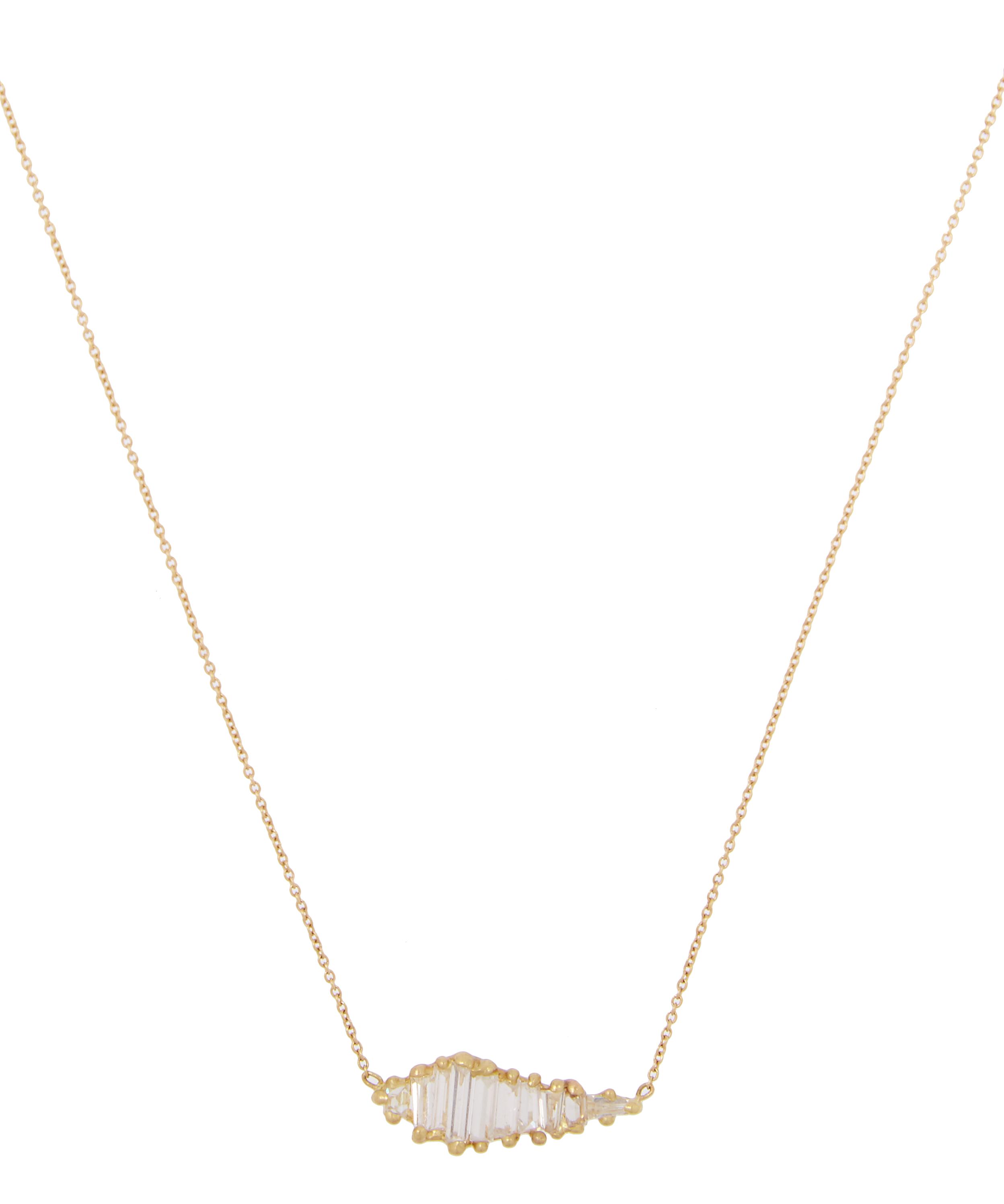 POLLY WALES GOLD SHARD HALO DIAMOND NECKLACE