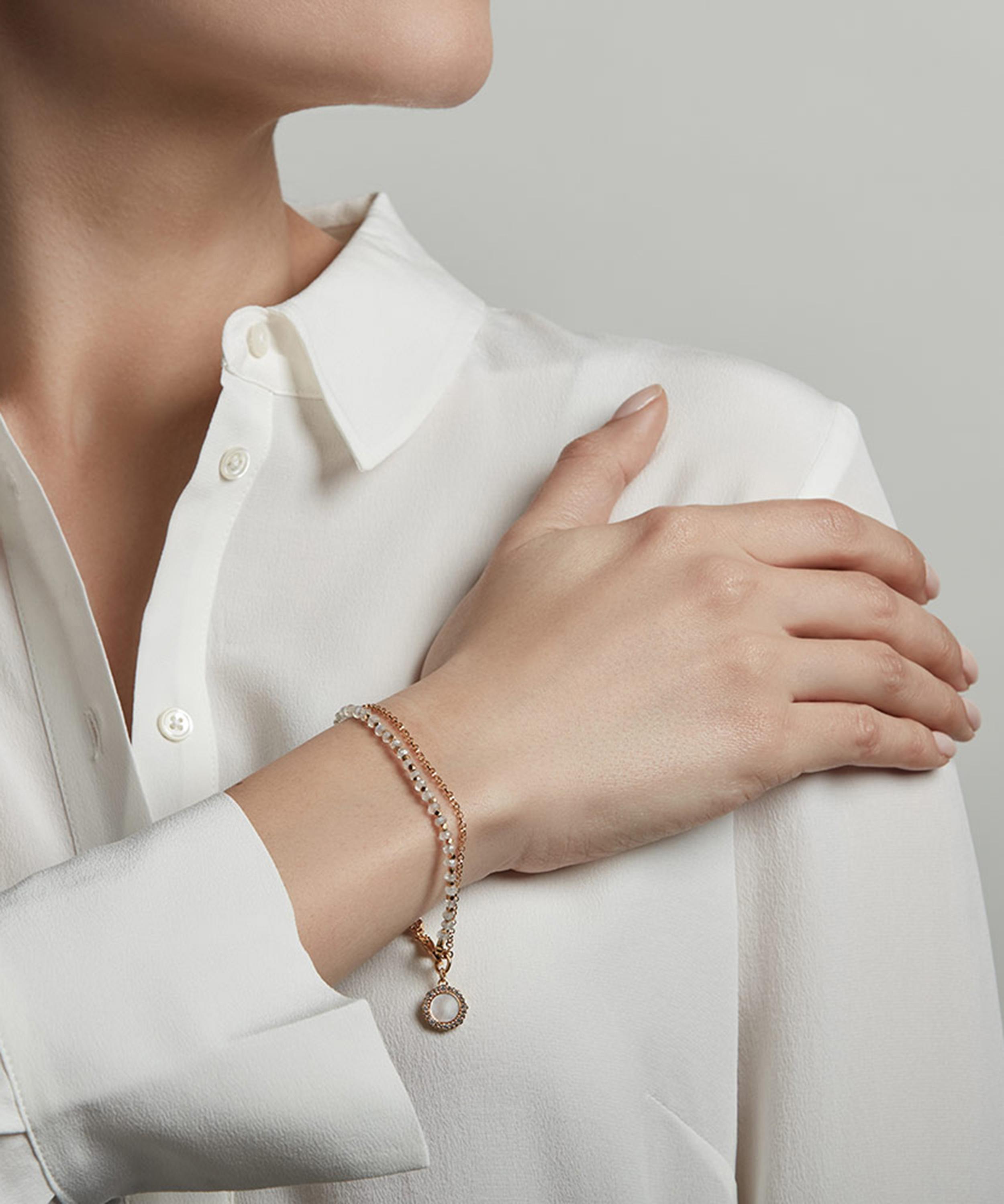 ASTLEY CLARKE ASTLEY CLARKE GOLD PLATED VERMEIL SILVER LUNA MOTHER OF PEARL SAPPHIRE AND MOONSTONE BIOGRAPHY BRACE 000610840