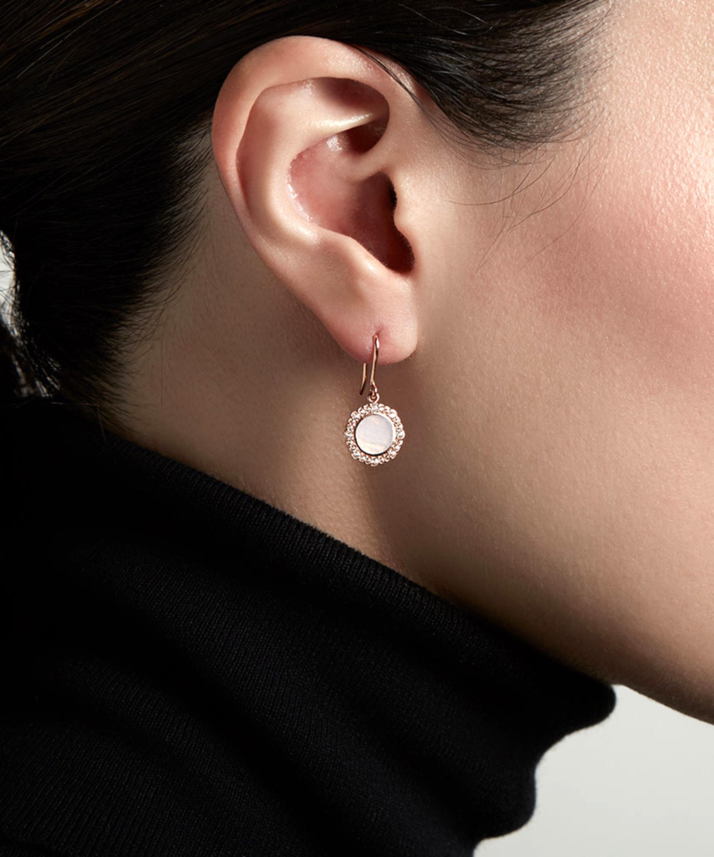 ASTLEY CLARKE ASTLEY CLARKE ROSE GOLD PLATED VERMEIL SILVER LUNA LACE AGATE SAPPHIRE DROP EARRINGS 000610867